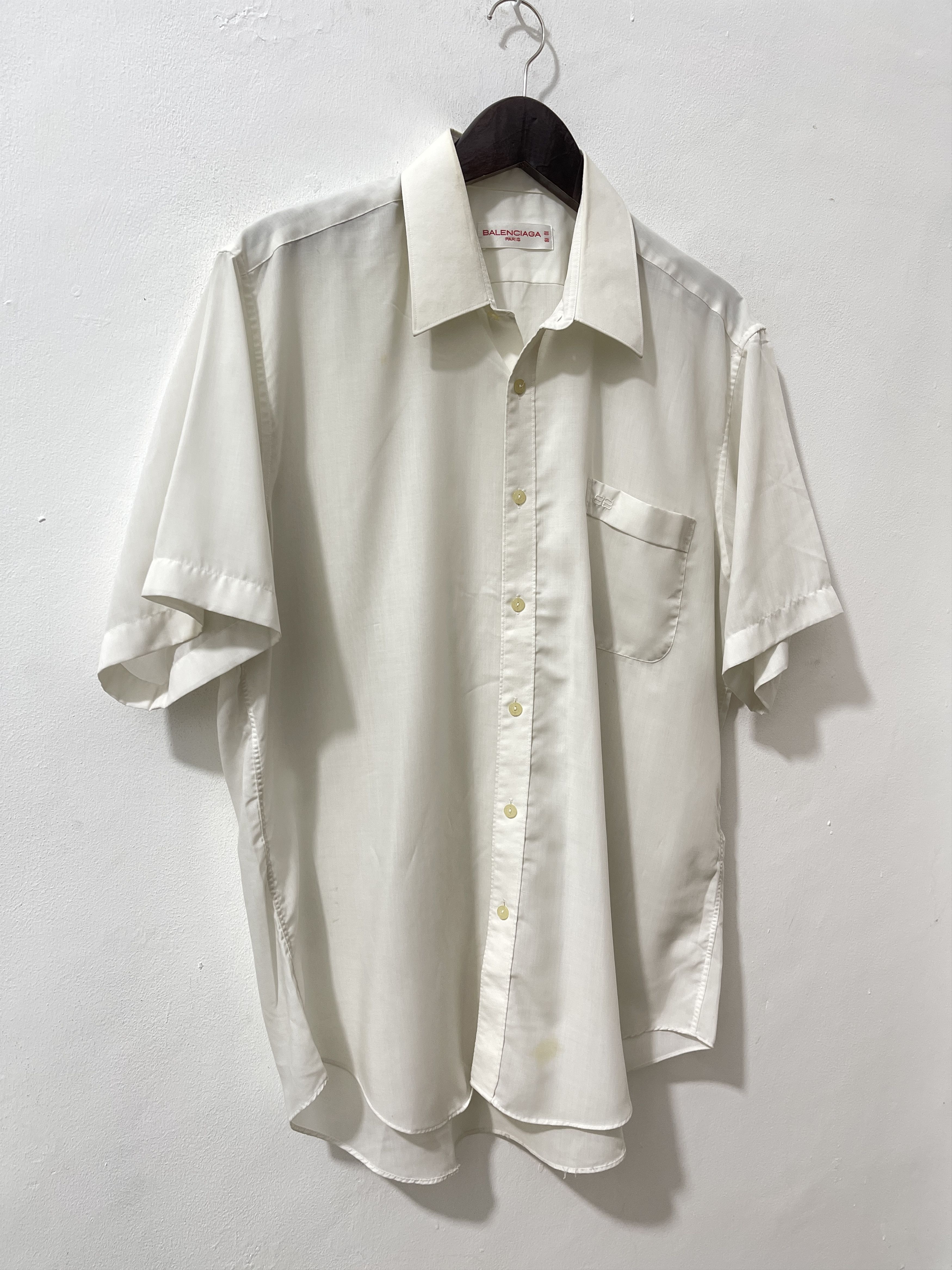 Balenciaga Vintage Balenciaga White Formal Shirts Size US L / EU 52-54 / 3 - 3 Thumbnail