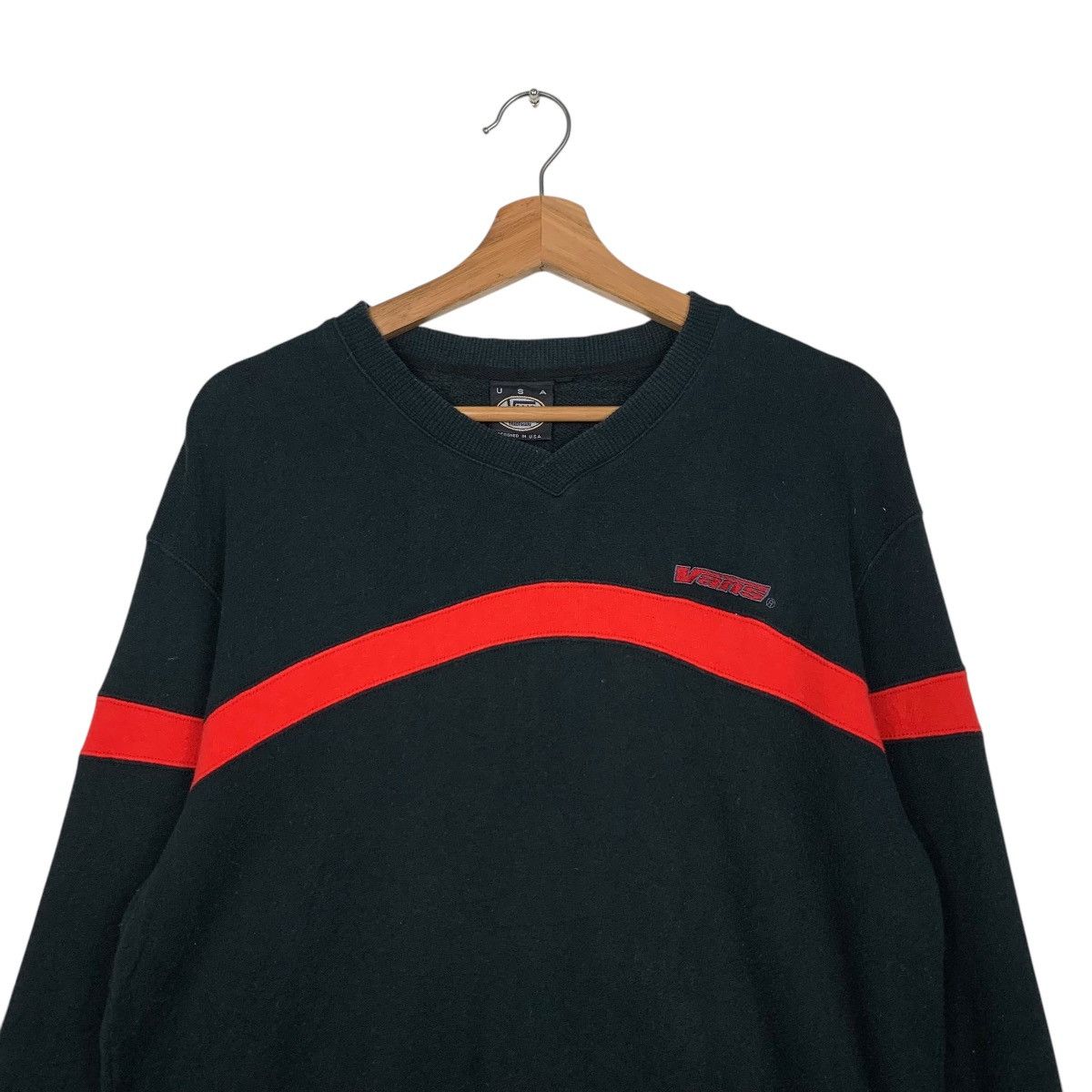 Vans VANS USA Embroidery Small Logo V Neck Sweater #1714-C76 Size US M / EU 48-50 / 2 - 2 Thumbnail