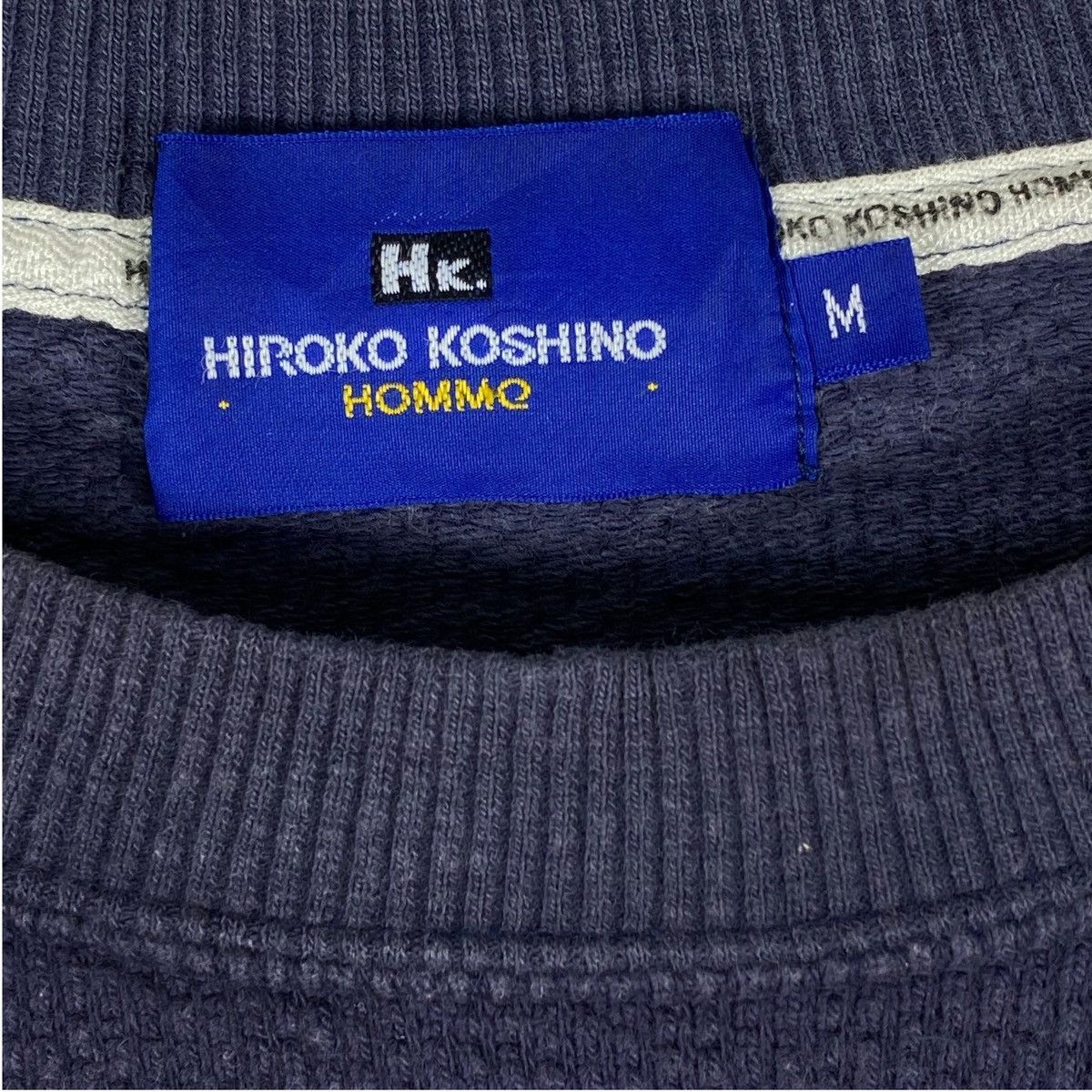Hiroko Koshino Homme × Vintage Vintage Hiroko Koshino Crewneck Sweatshirt Navy Blue Size US M / EU 48-50 / 2 - 5 Thumbnail