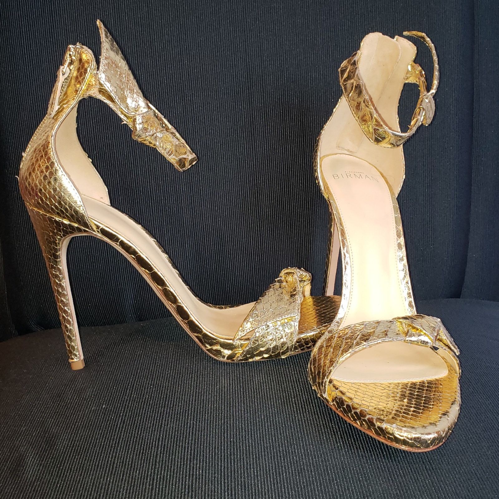 Alexandre Birman $795 List Alexandre Birman Gold toned python spike heels Size US 7.5 / IT 37.5 - 2 Thumbnail