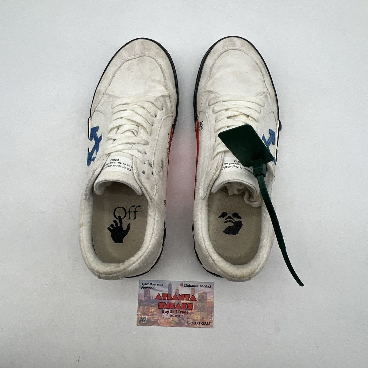 Off-White Off white low vulc canvas white blue Size US 9 / EU 42 - 6 Thumbnail