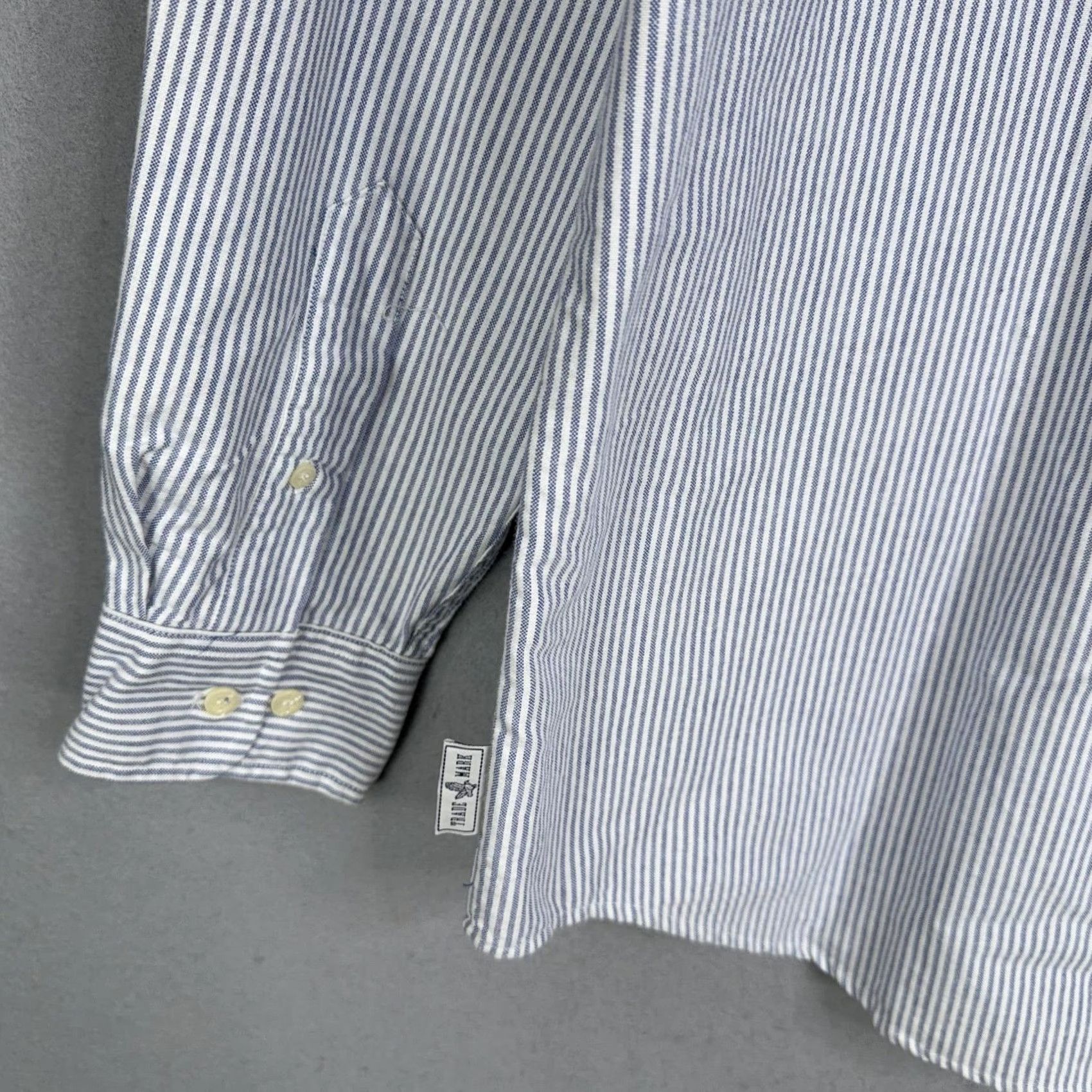 American Eagle Outfitters VINTAGE American Eagle Outfitters Shirt Mens Large Blue Stripe Cotton Button-Down Casual 90s Mens Size US L / EU 52-54 / 3 - 7 Thumbnail