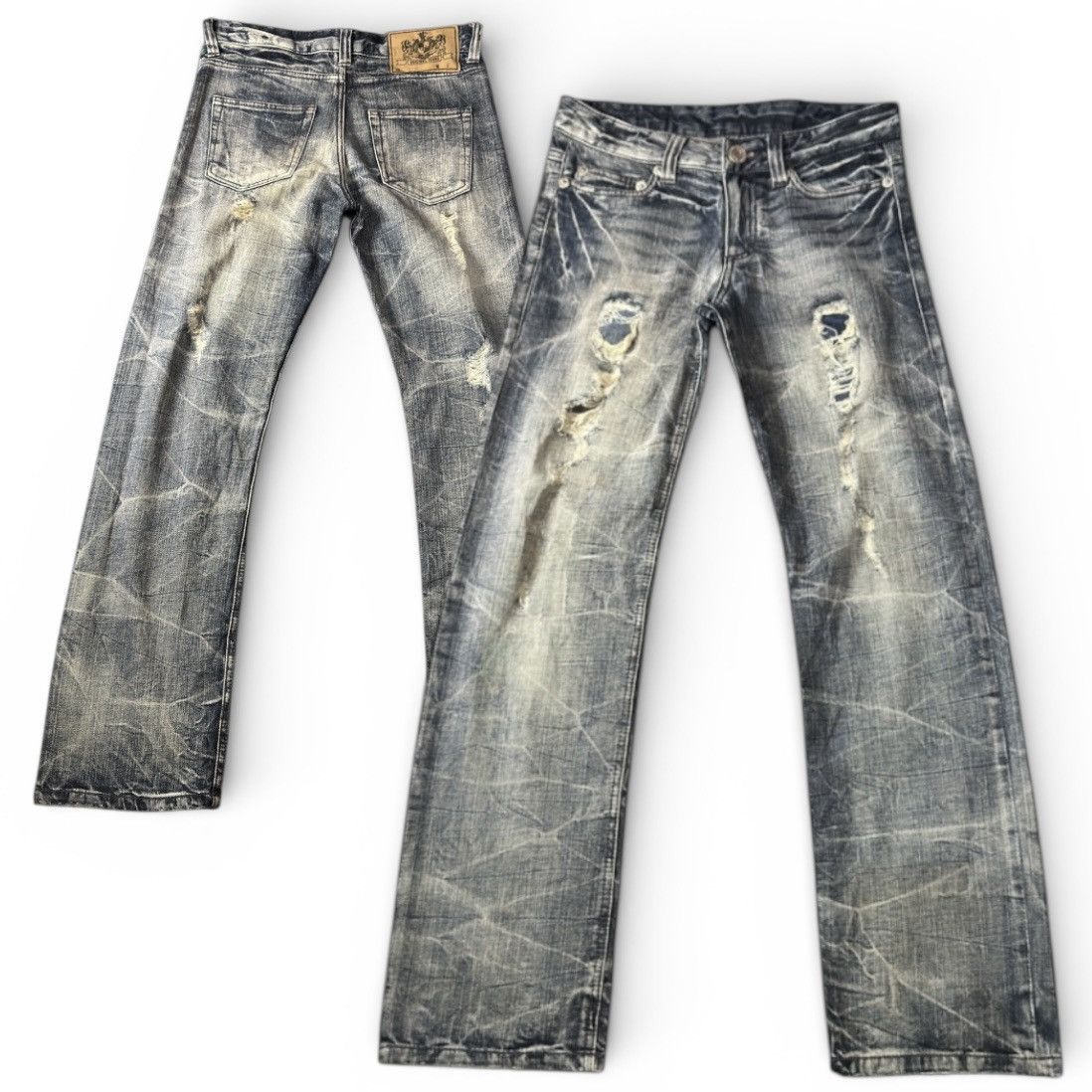 Purple Brand 🔥🇯🇵 Vintage Japanese Destroyed Crack Wash Jeans LGB Style Size US 32 / EU 48 - 1 Thumbnail