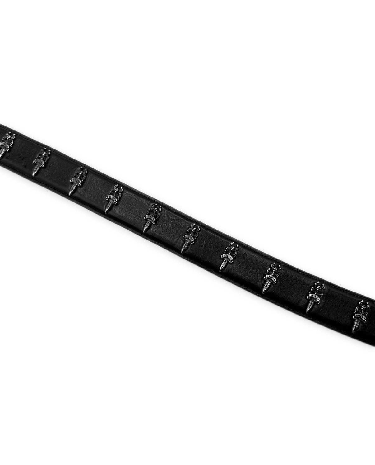 Chrome Hearts Chrome Hearts Loaded Dagger Pendant .925 Silver Heavy Leather Belt Strap Size 34 - 2 Thumbnail