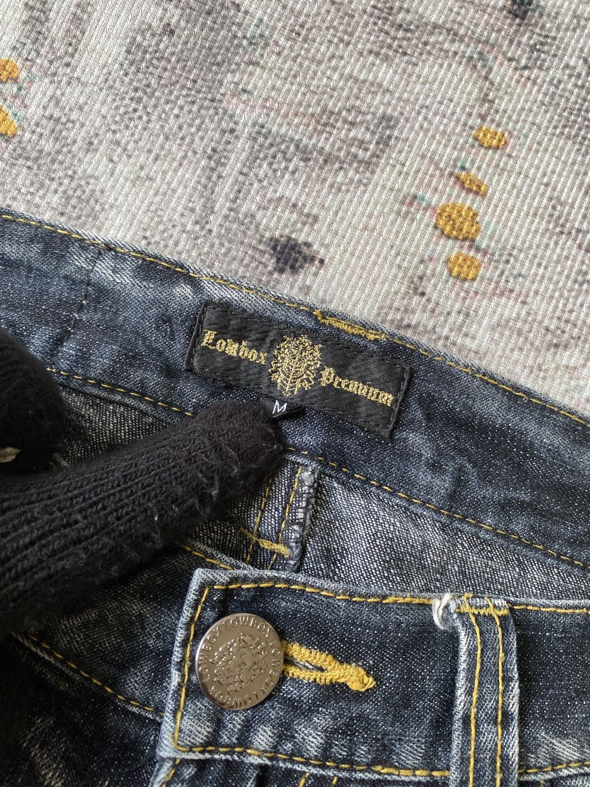 Japanese Brand Lowbox Premium Claws Mark Honey Comb Distressed Flare Denim Size US 32 / EU 48 - 21 Thumbnail