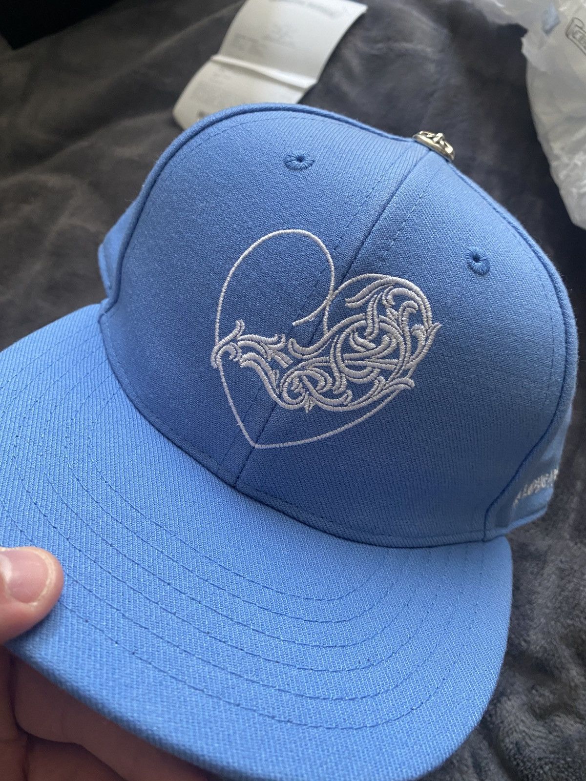 Chrome Hearts Chrome hearts Ch Heart logo embroidered Hat 7 1/4 Size ONE SIZE - 2 Thumbnail