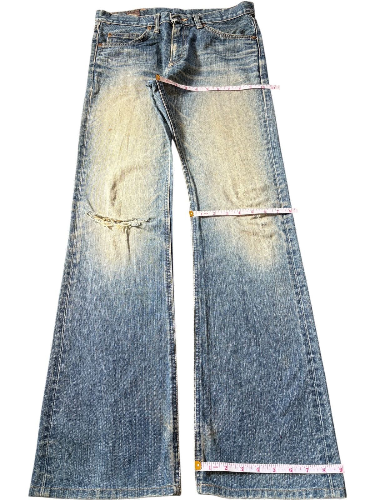 Lee Vintage Lee Riders Mud Wash Distress Flare Jeans Size 32" / US 10 / IT 46 - 8 Thumbnail
