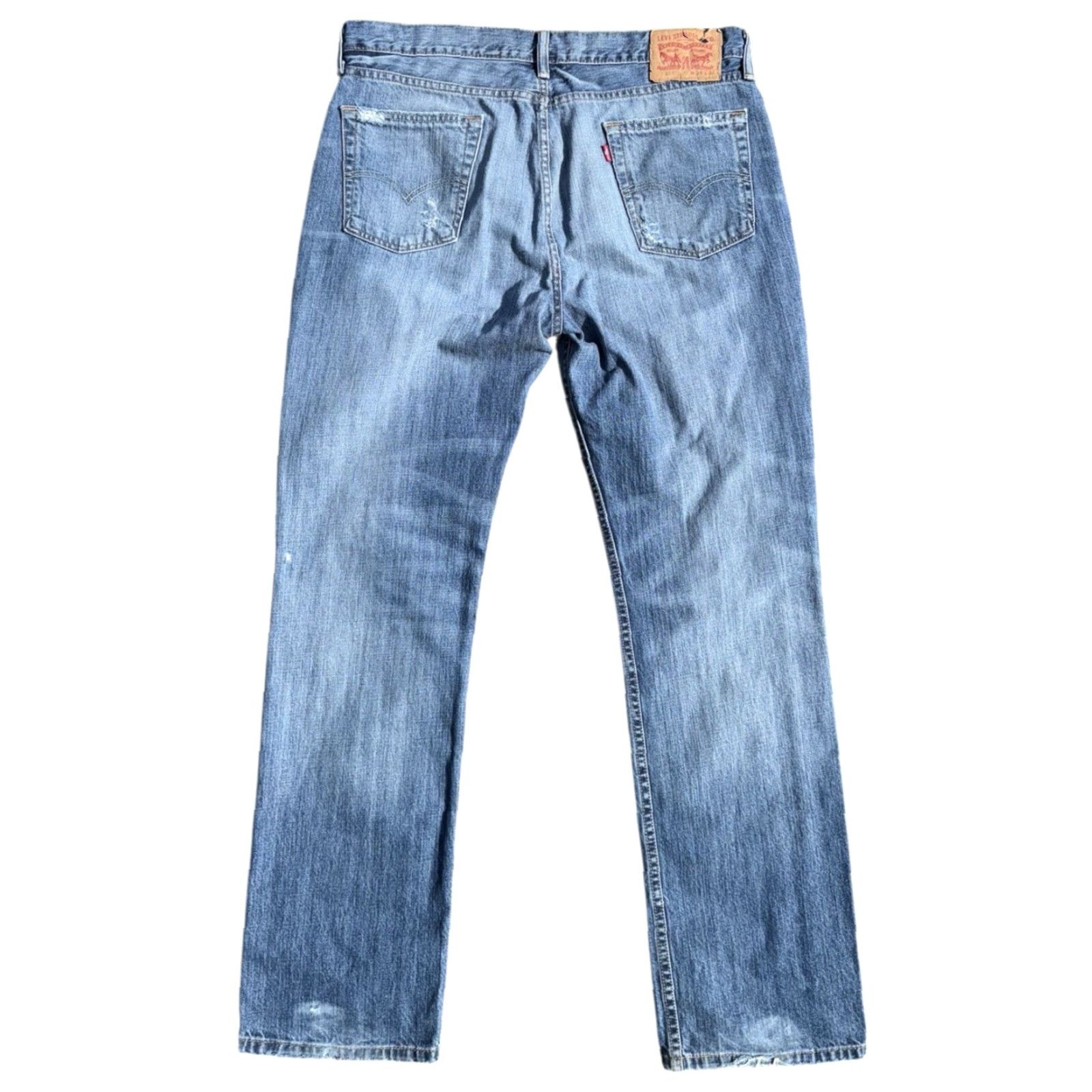 Levi's VINTAGE Levi's 514 Jeans Light Wash Distressed Denim 34x32 Men Straight Blue 514 Jeans Size US 34 / EU 50 - 2 Thumbnail