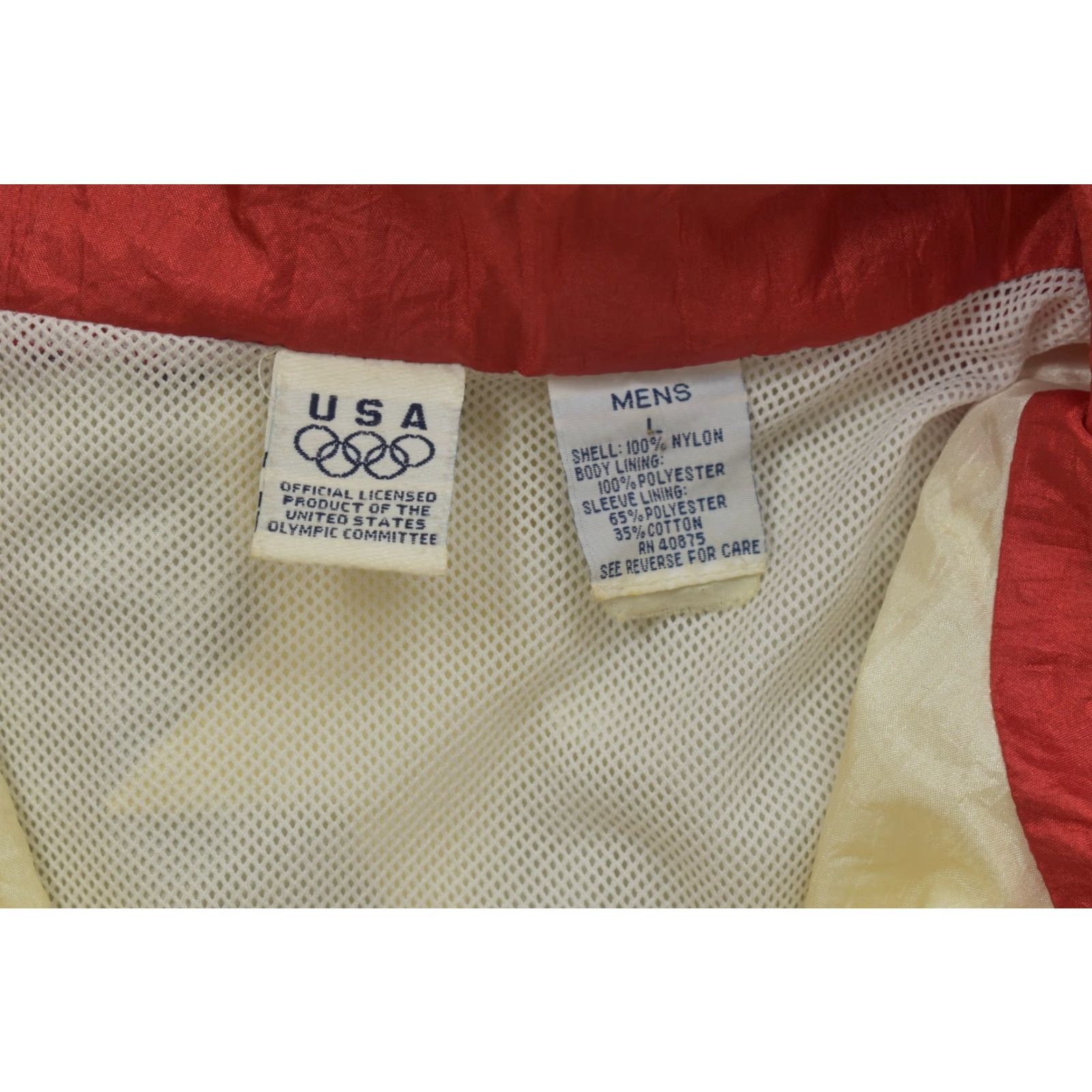 Vintage VINTAGE USA Olympic Windbreaker Jacket Mens Large Red White Blue Zip Logo Size US L / EU 52-54 / 3 - 7 Thumbnail
