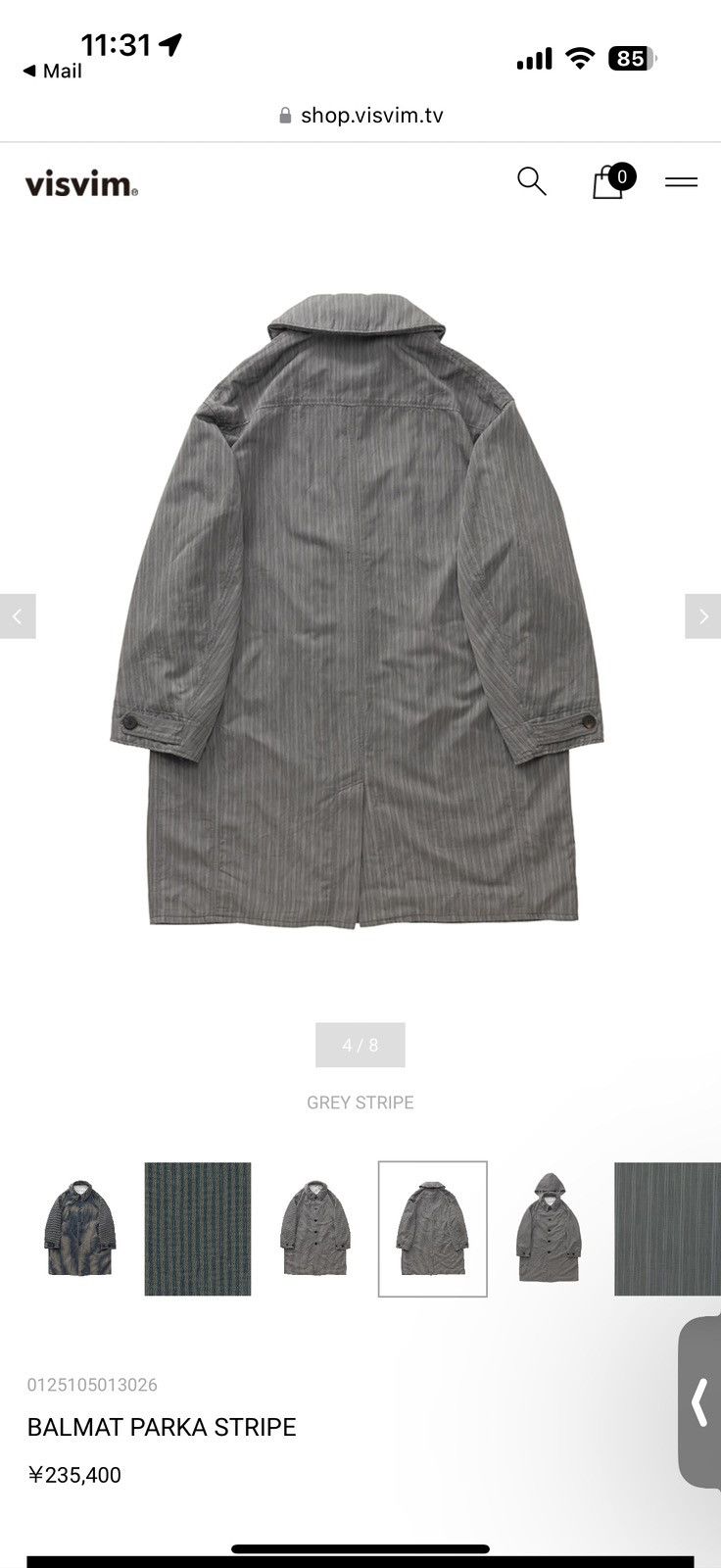 Visvim Visvim Balmat Parka Stripe Grey size 3 Size US L / EU 52-54 / 3 - 3 Thumbnail