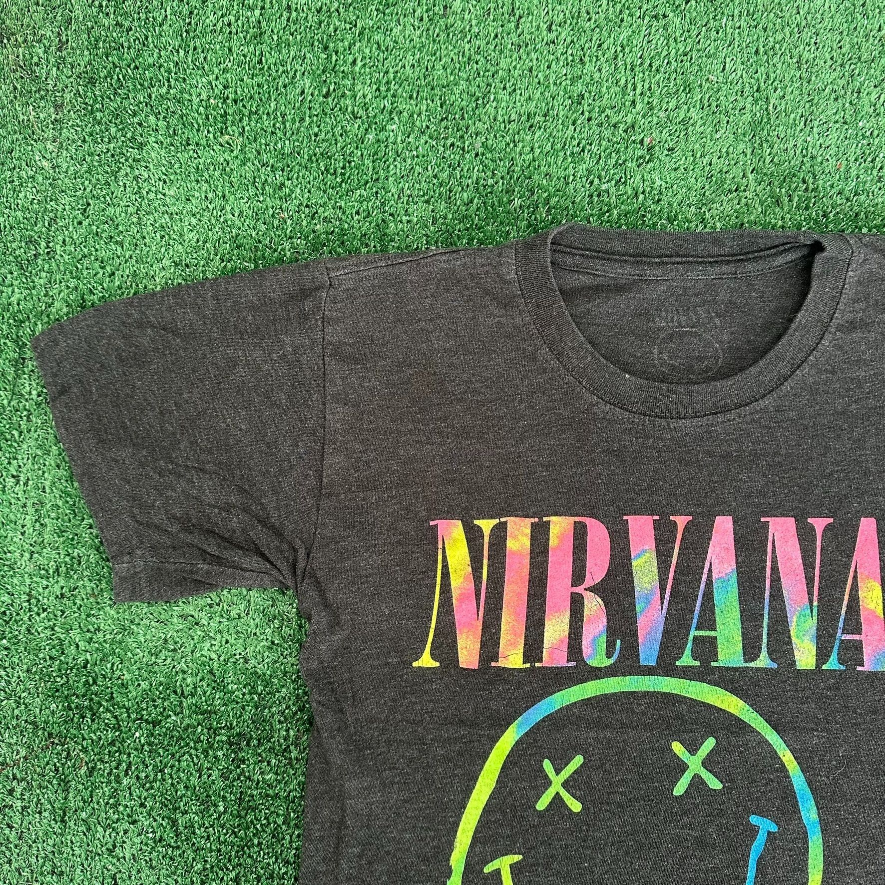 Nirvana Vintage Y2K Nirvana Smiley T-Shirt Grunge Rock Band Logo Tee Size US XS / EU 42 / 0 - 2 Thumbnail