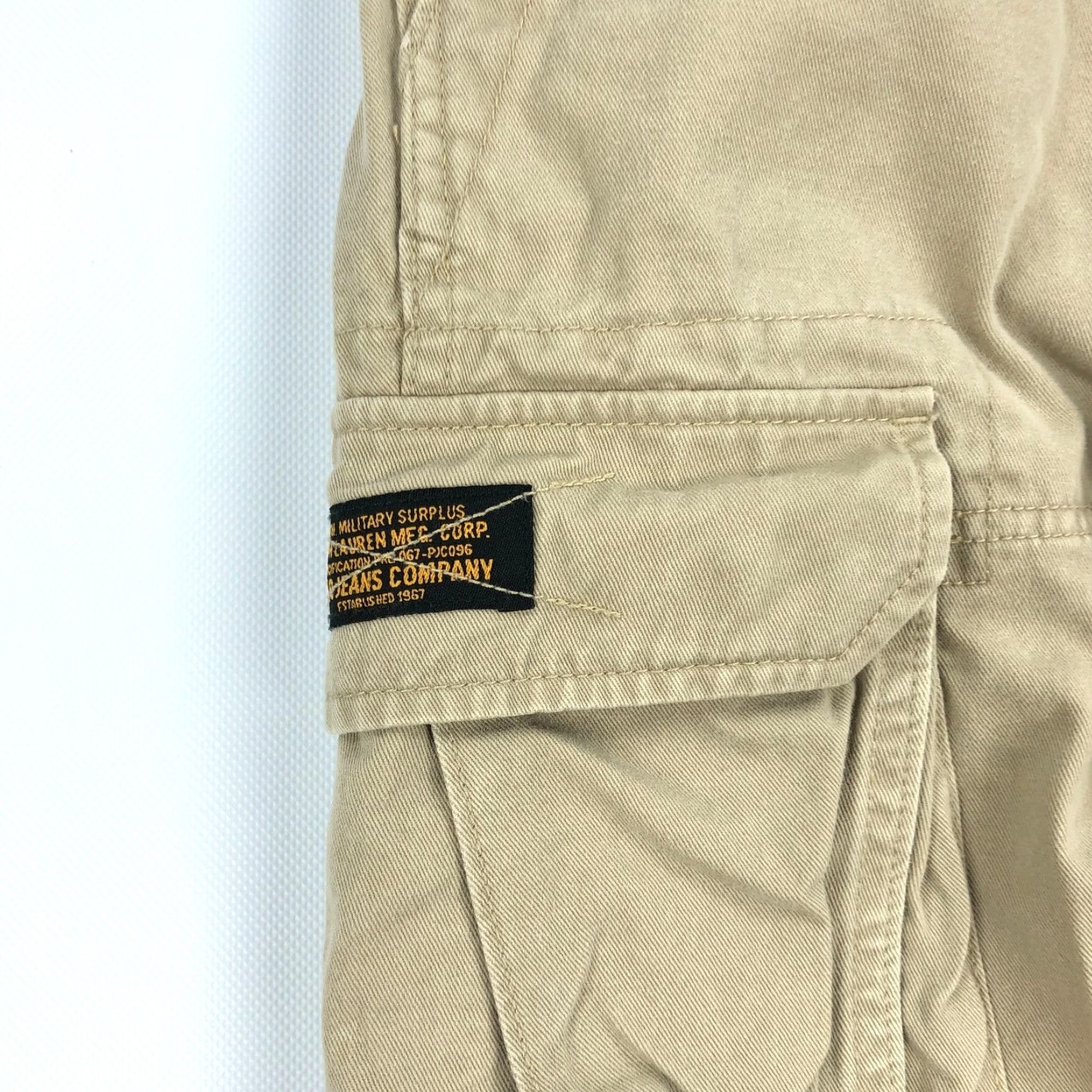 Vintage Polo Jeans Co. Ralph Lauren Men's Cargo Pants 34x32 Khaki Cotton Outdoor Casual Pants Size US S / EU 44-46 / 1 - 4 Thumbnail