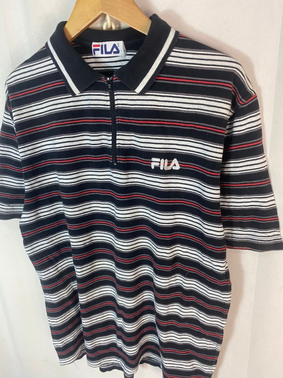 Fila Fila stripe half zipper polos shirt Size US L / EU 52-54 / 3 - 2 Thumbnail