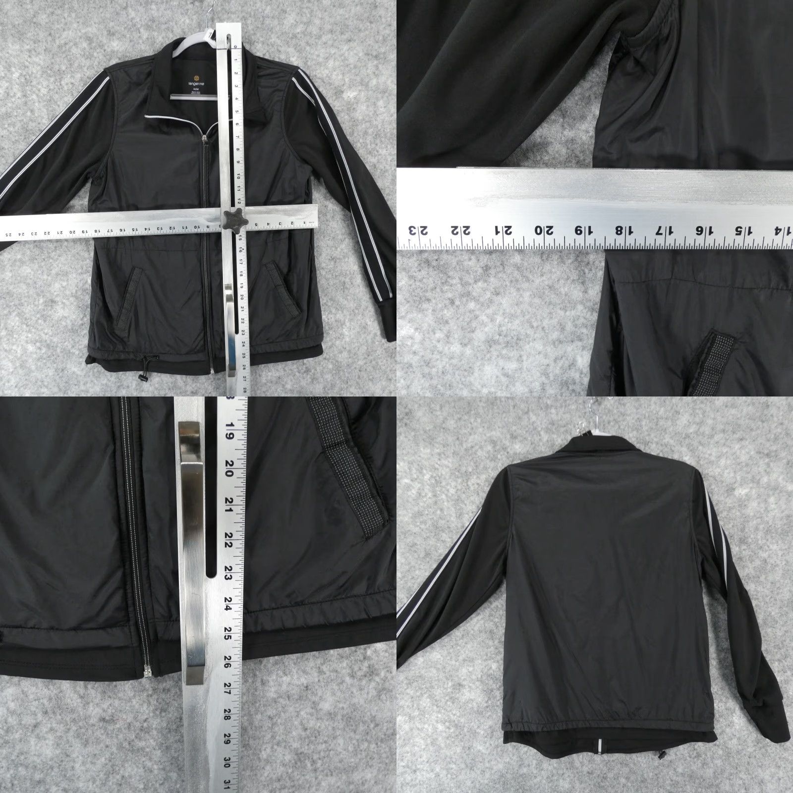 Vintage Tangerine Jacket Womens Medium Black Full Zip Softshell Workout Yoga Size M / US 6-8 / IT 42-44 - 8 Thumbnail