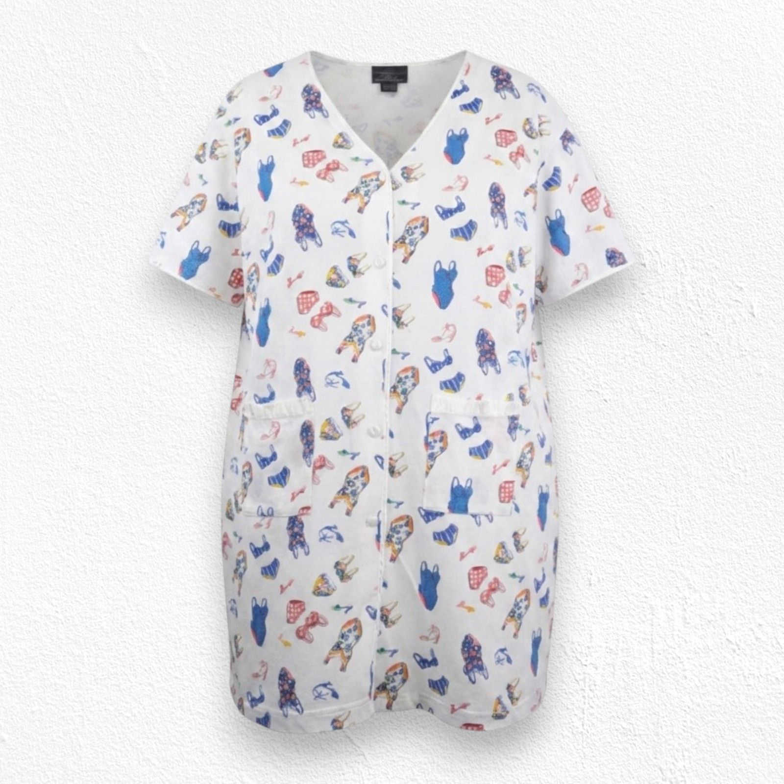 Vintage Vintage 80s Novelty Print Cotton Sleep Gown Size Large Size L / US 10 / IT 46 - 1 Thumbnail
