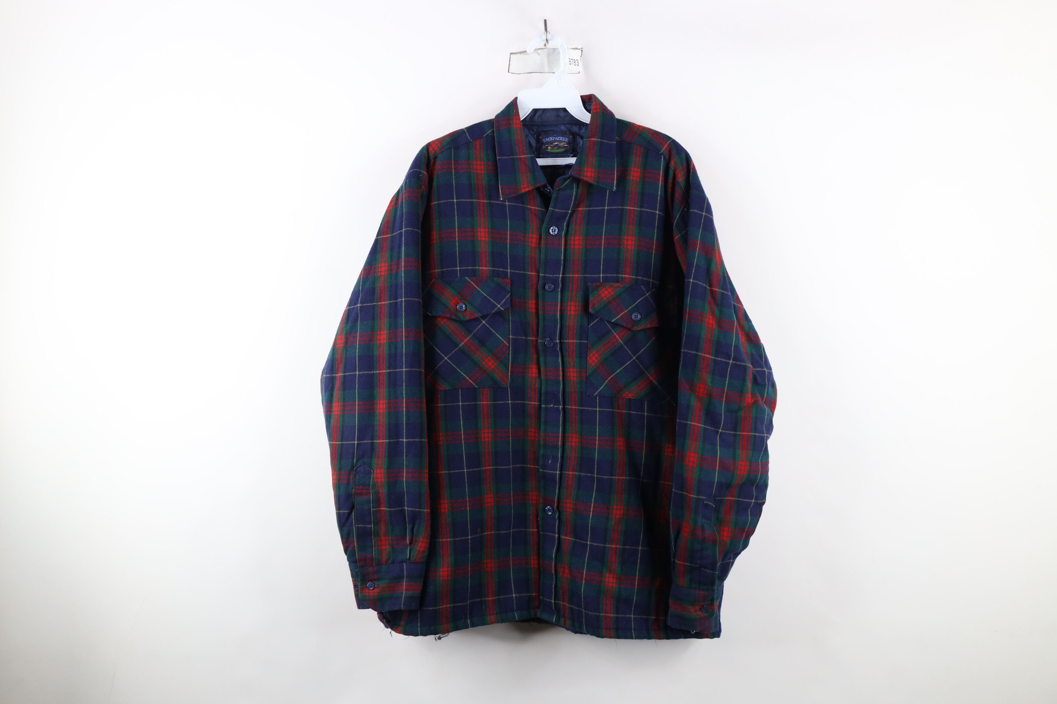 Vintage Vintage 90s Streetwear Knit Quilted Button Shirt Jacket Size US L / EU 52-54 / 3 - 1 Thumbnail
