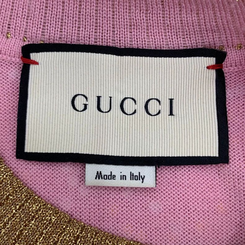 Gucci Gucci Pink old flower full print hot diamond round-neck woo Size US XS / EU 42 / 0 - 5 Thumbnail