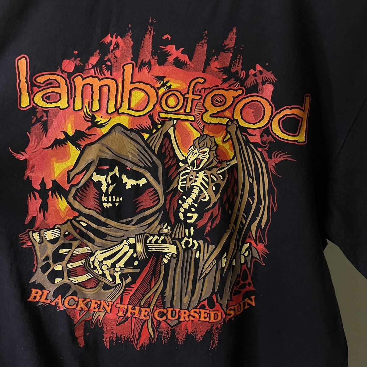 Band Tees × Vintage Vintage 2000s Lamb of God American Heavy Metal Band T Shirt Size US XL / EU 56 / 4 - 2 Thumbnail