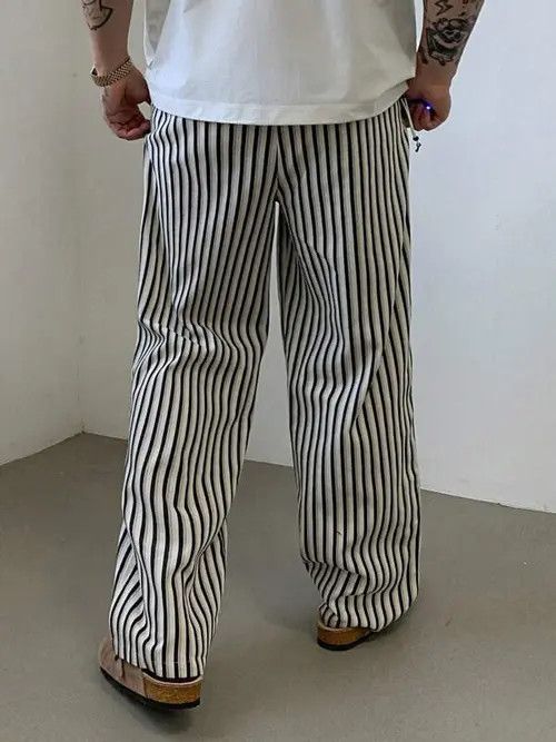 Japanese Brand Sawako x Ryoko Stripe pyjama Vintage Straight Sweatpants Size US 34 / EU 50 - 5 Thumbnail