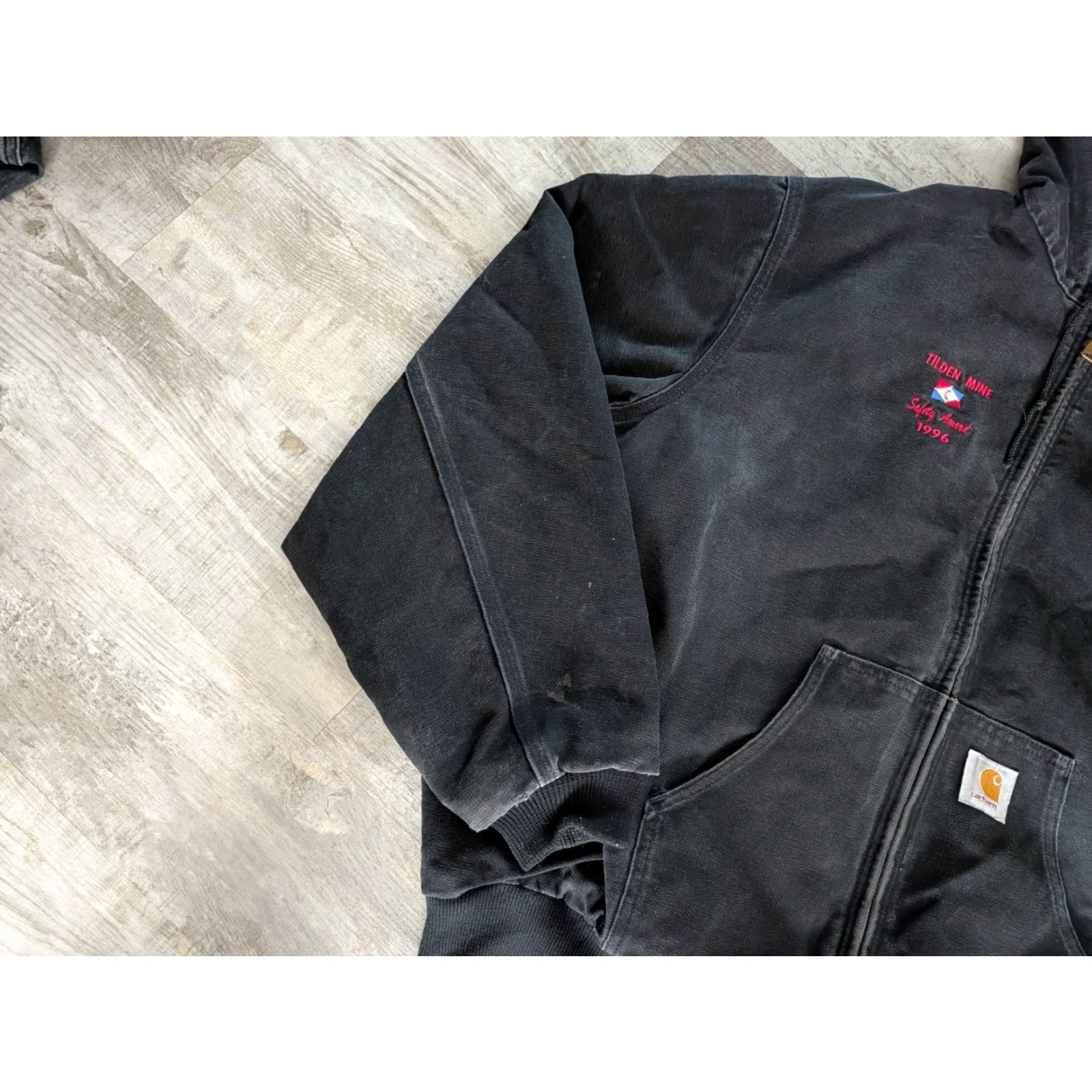Carhartt VINTAGE Carhartt Jacket 2XL/3XL Hooded Full Zip Canvas Black Men's Bomber Workwear 90s Size US XXL / EU 58 / 5 - 5 Thumbnail
