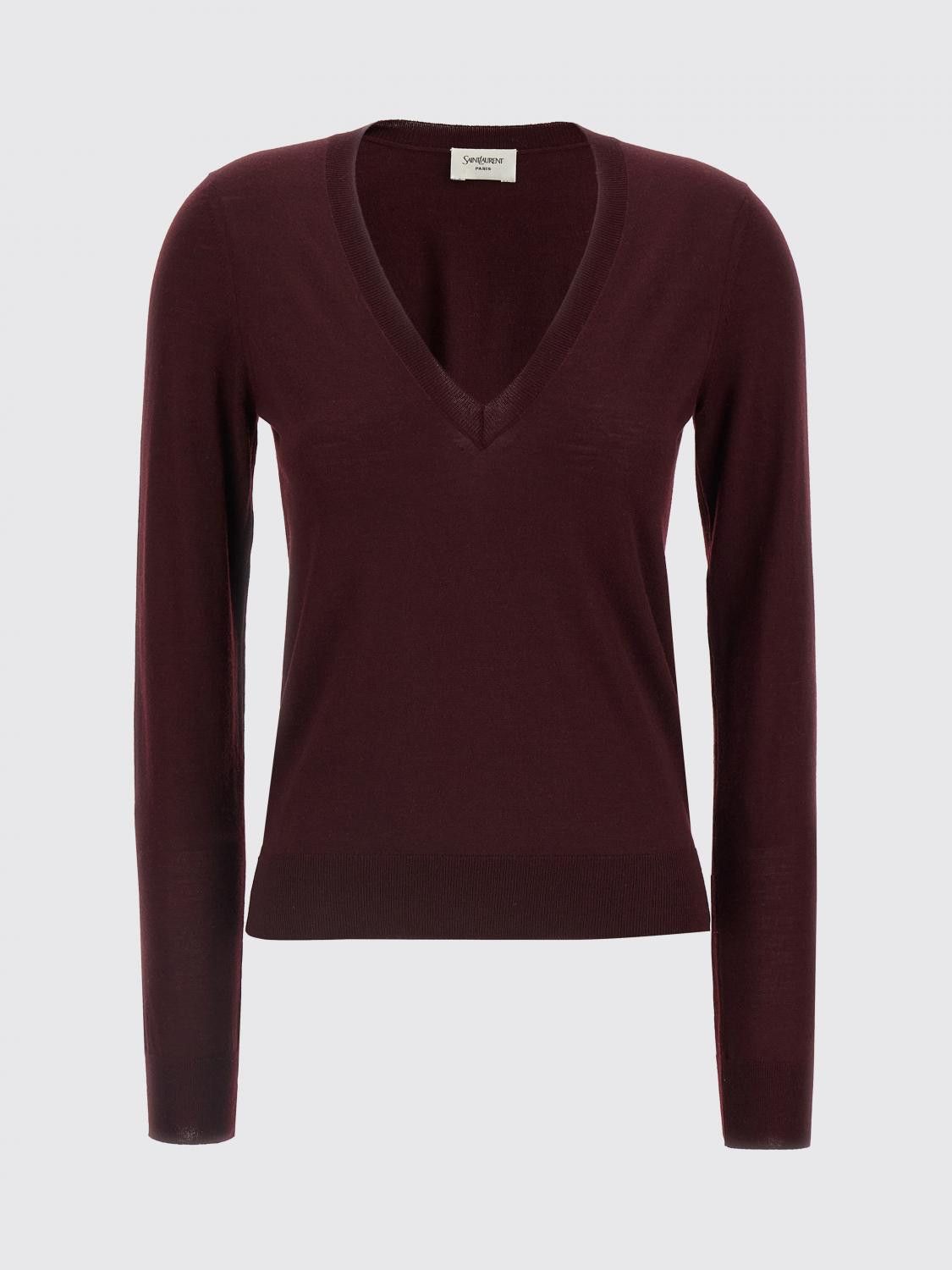 Saint Laurent Paris Saint Laurent Sweater Woman Burgundy Size S / US 4 / IT 40 - 1 Thumbnail