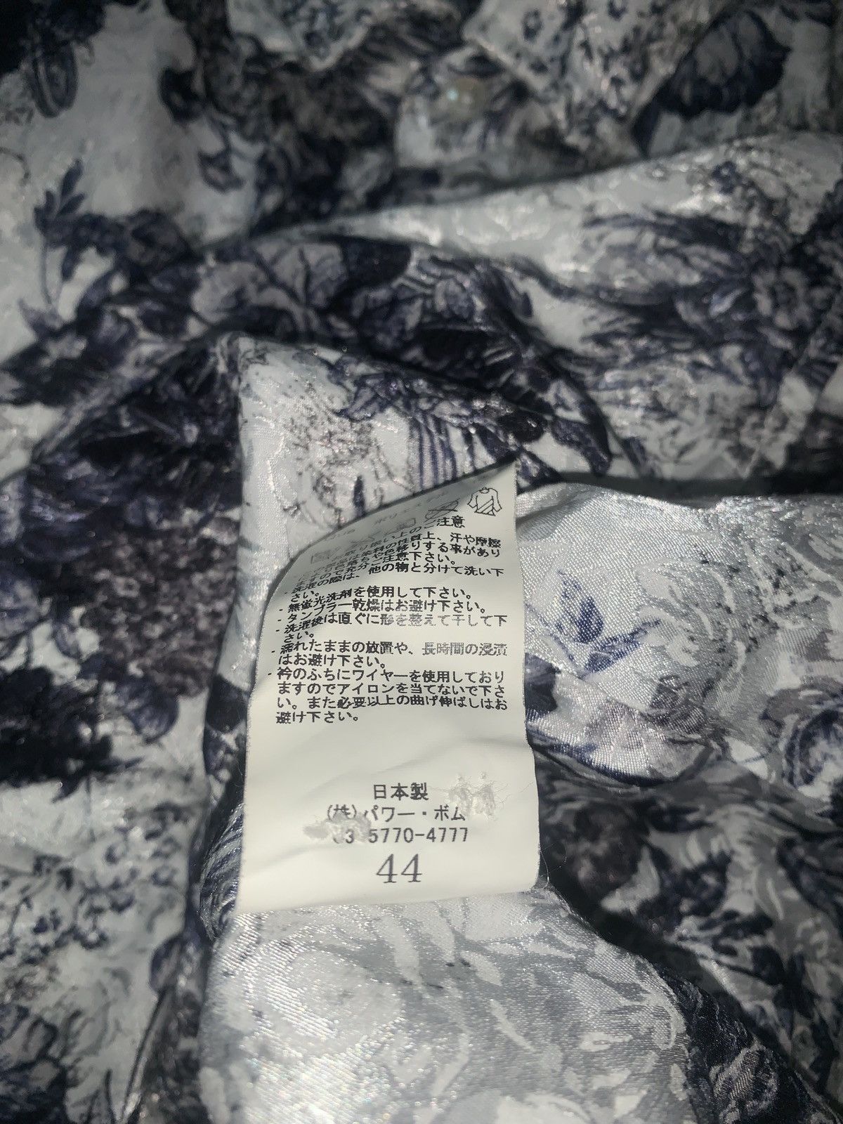 Other FUGA Floral Shirt Three-quarter Sleeve Silver Men's Size US S / EU 44-46 / 1 - 7 Thumbnail