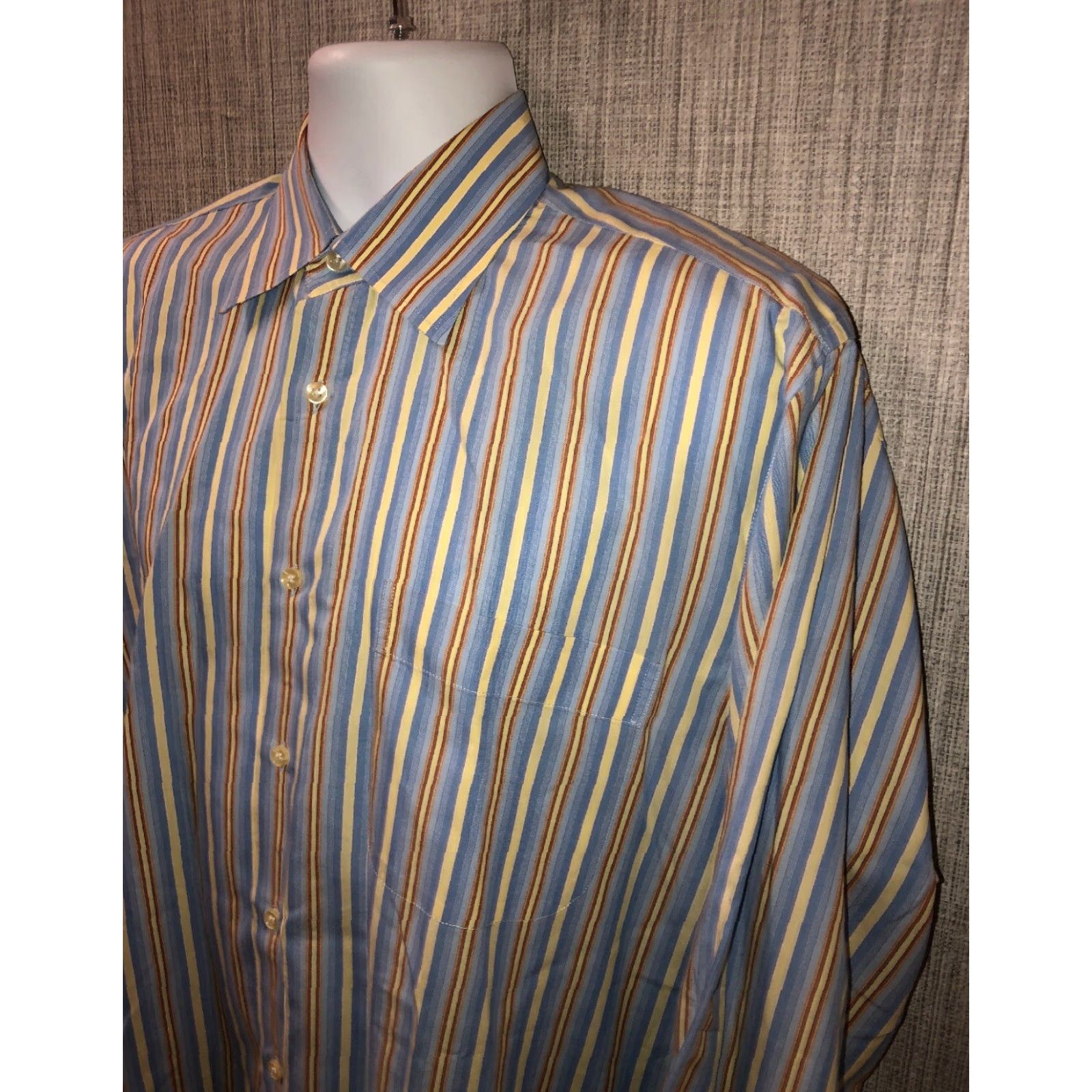 Peter Millar Peter Millar Mens Striped Long Sleeve Button Front Shirt M Multicolor Button-Up Shirt Mens M Size US M / EU 48-50 / 2 - 2 Thumbnail