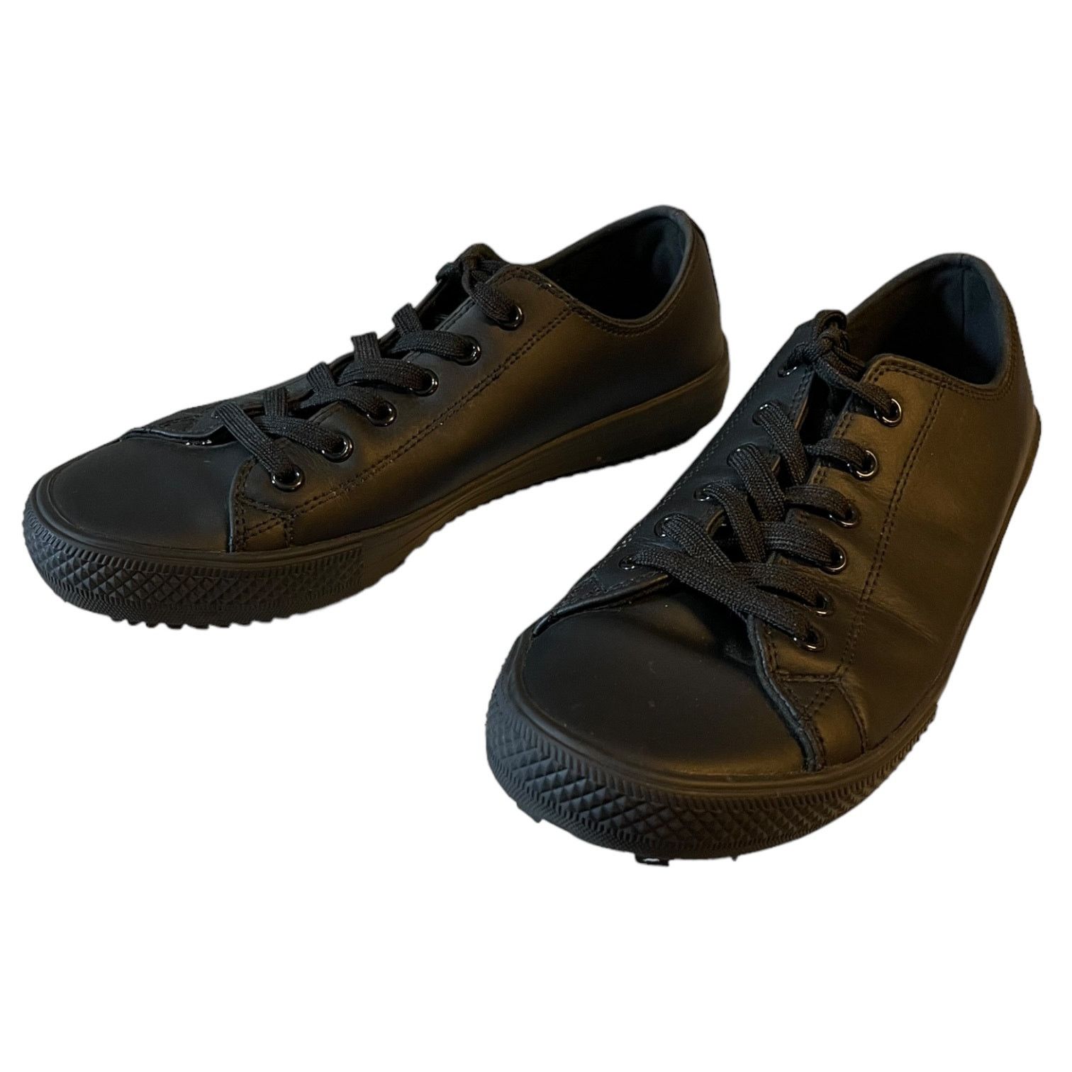 Skechers Work Black Leather Non Slip Relaxed Fit Shoes 9.5, Women's
