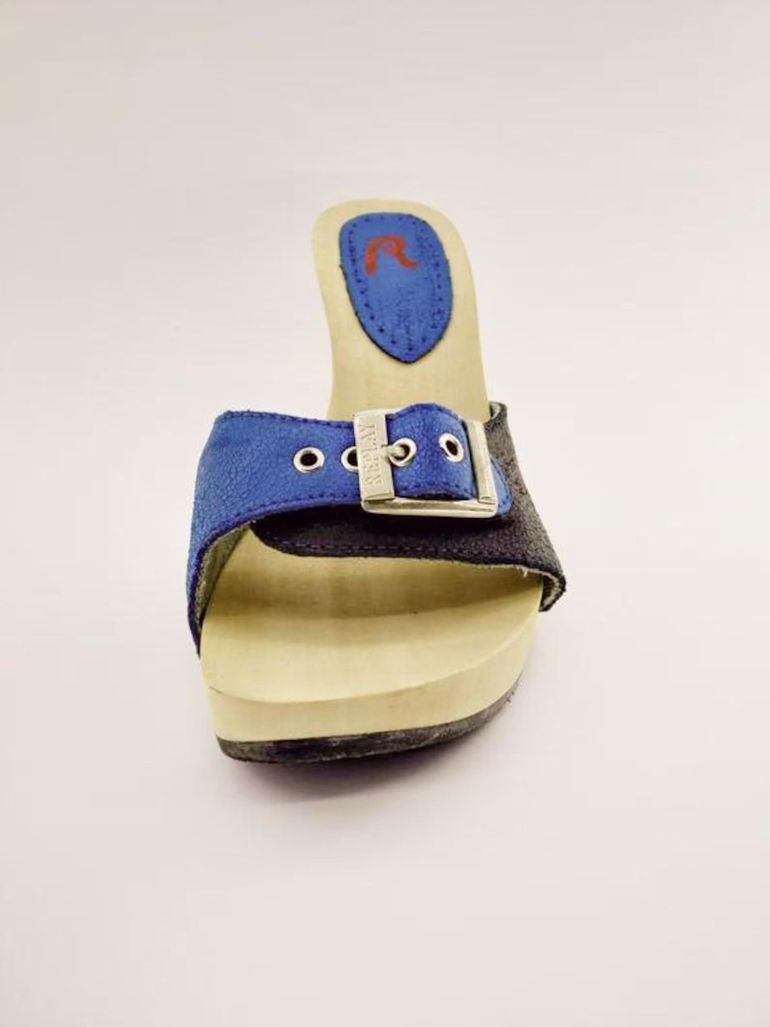 Replay Y2K Replay Blue Leather Studded Wooden Mules – EU36 / US 6.5 Size US 6.5 / IT 36.5 - 4 Thumbnail