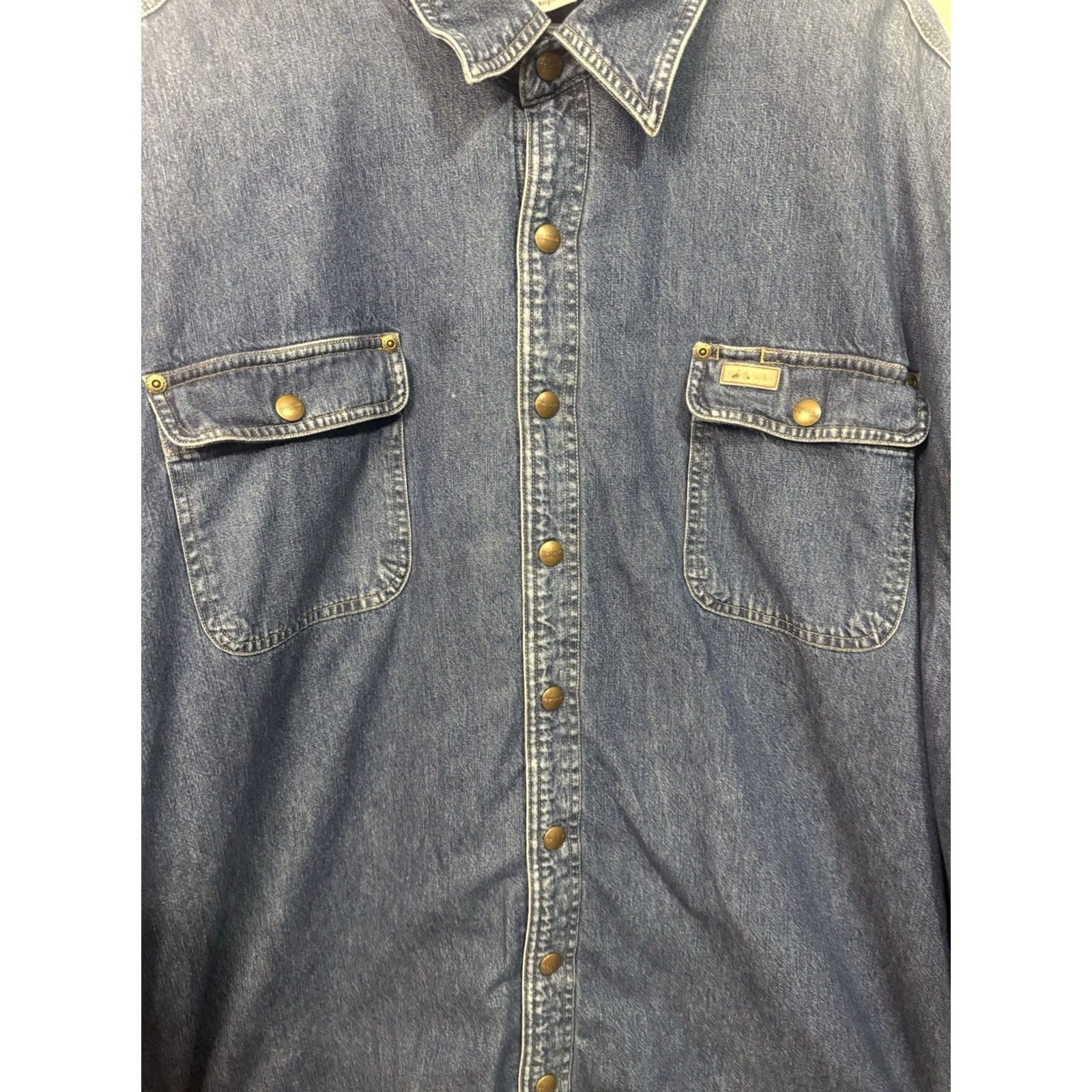 Carhartt VINTAGE Carhartt Chore Jacket Coat Bomber Jacket Blue Plaid 2XL Tall Lined Snap Mens Size US XXL / EU 58 / 5 - 2 Thumbnail