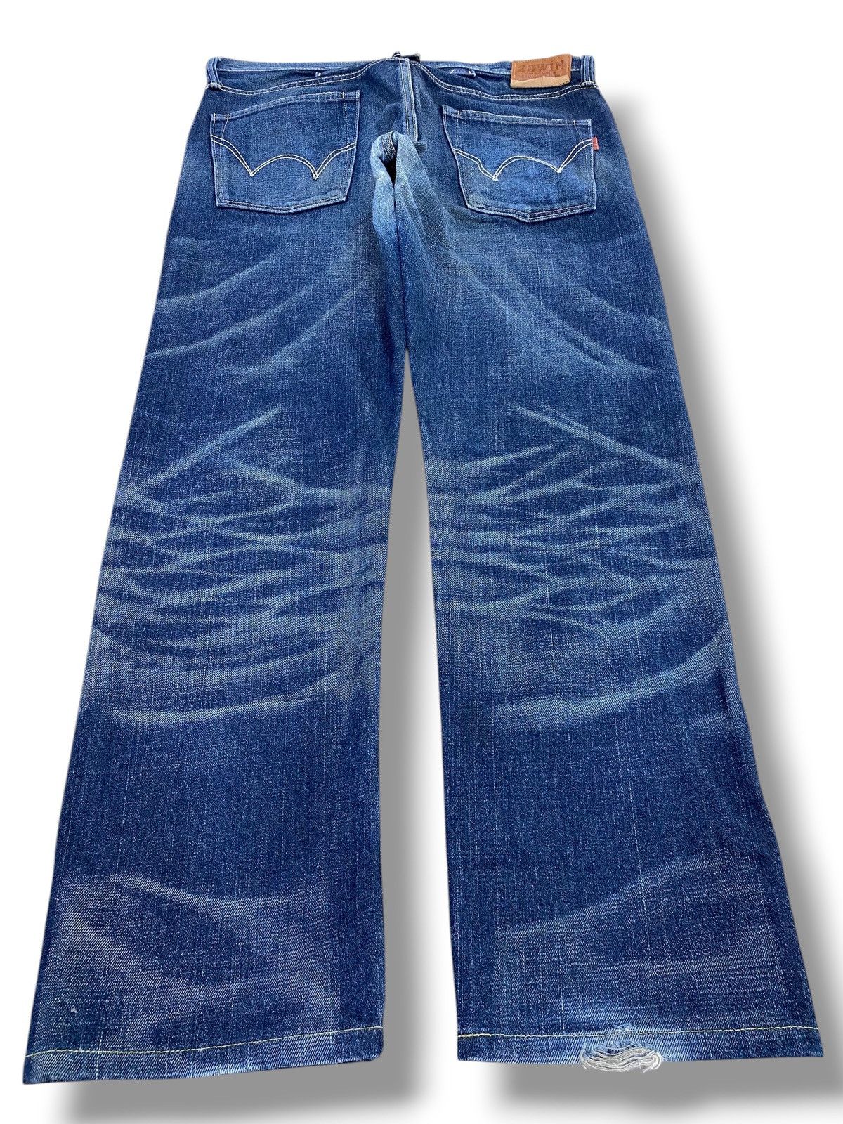 Edwin Edwin X Selvage Faded Blue Wash Straight Cut Style Jeans Size US 35 - 3 Thumbnail