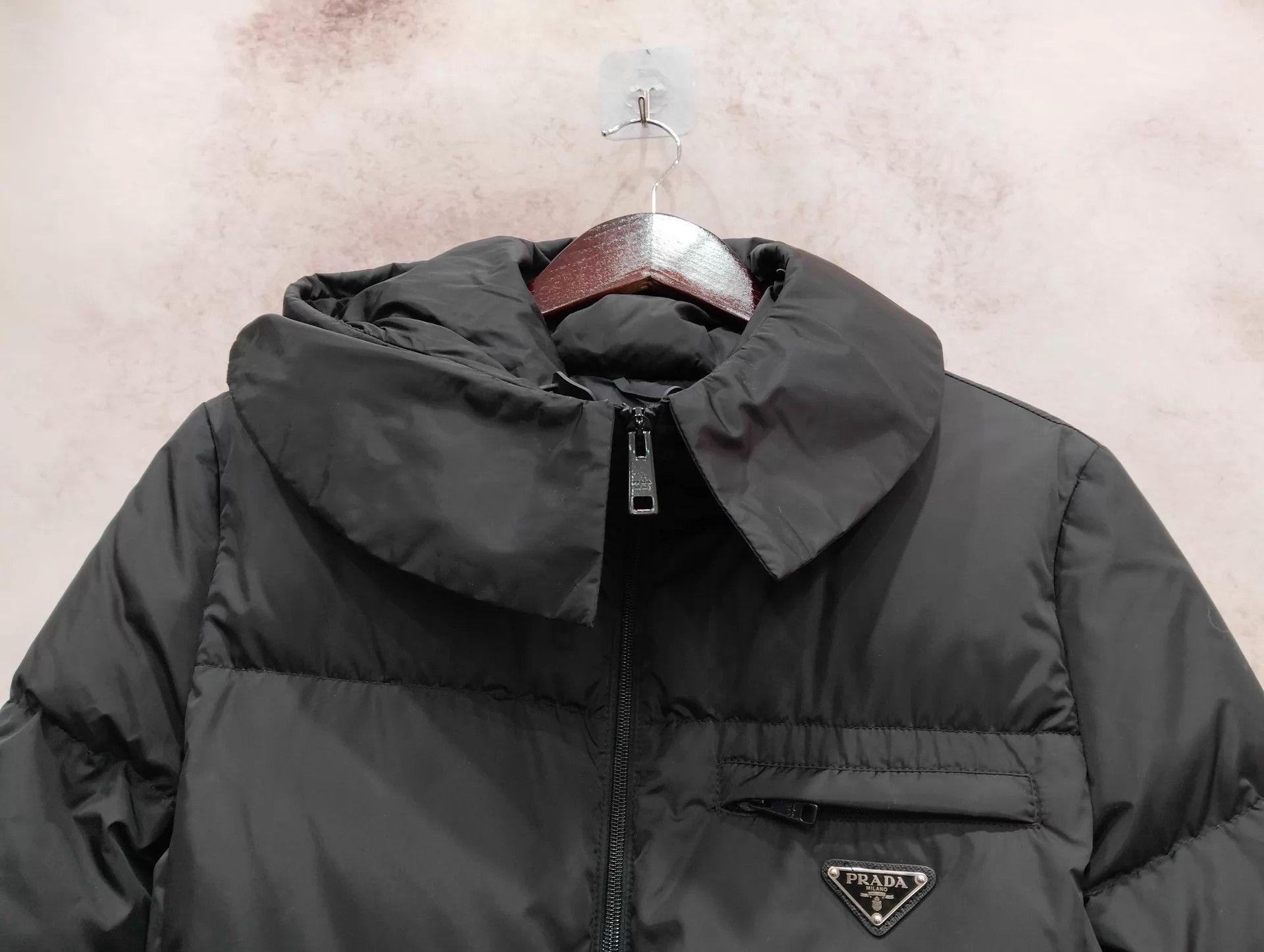 Prada PRADA black hooded mid-length down coat 40 Size S / US 4 / IT 40 - 3 Thumbnail