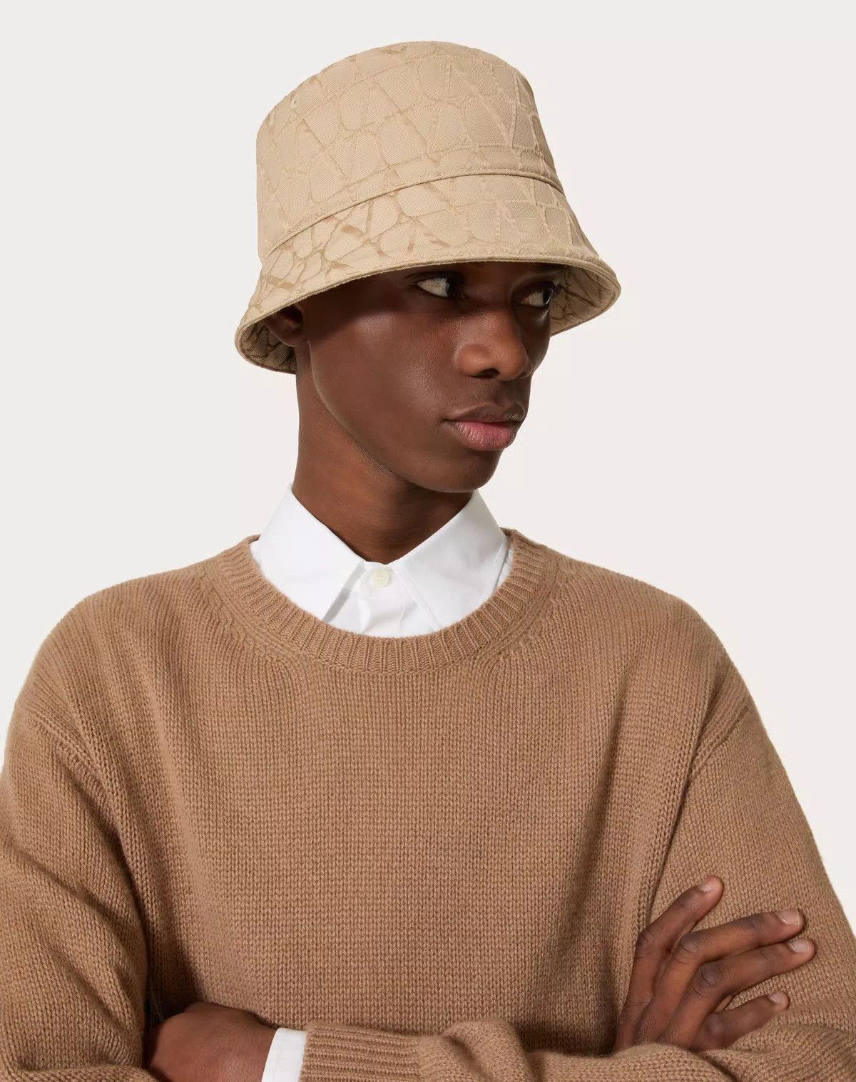 Valentino oc11z0725 Size:58/ Iconographe Cotton Bucket Hat in Beige Size ONE SIZE - 5 Thumbnail