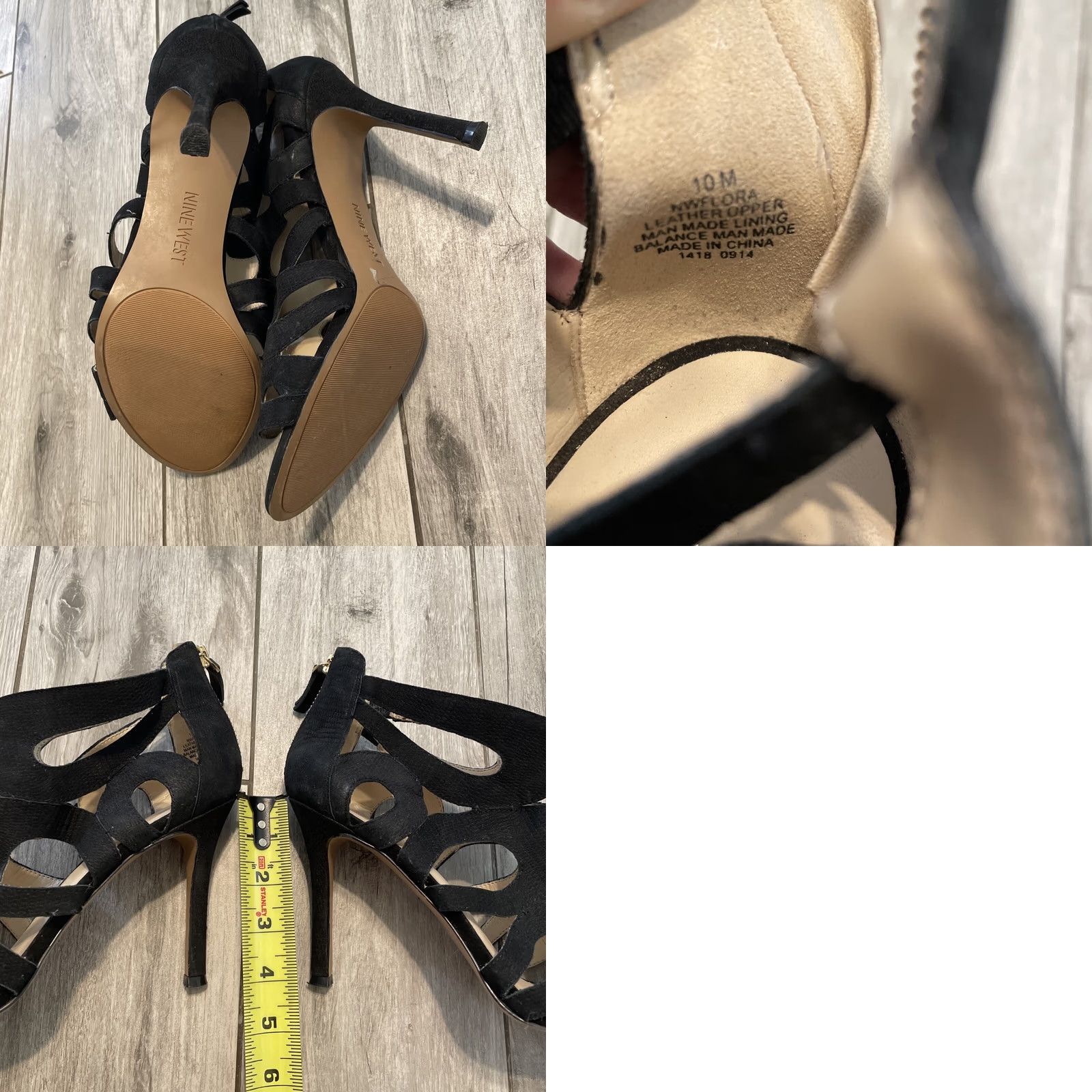 Nine West VINTAGE Nine West Leather Open Toe Cut-out Pumps Heels Black Zipper Size 10 Womens Shoes Size US 10 / IT 40 - 8 Thumbnail