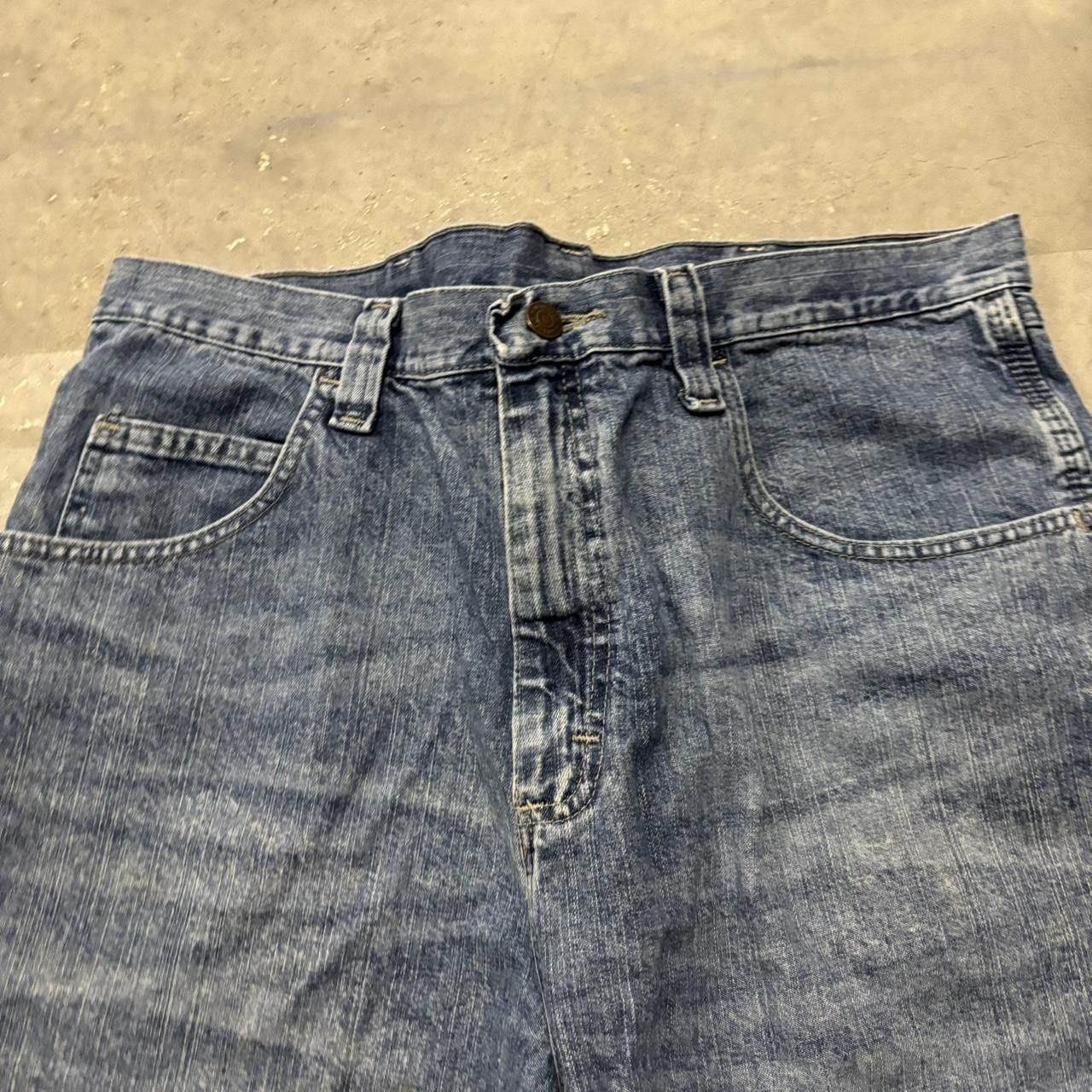 Japanese Brand × Vintage Crazy Vintage Y2K/2000s Baggy Grunge Streetwear Skater Style Carpenter Jean Shorts Jorts! Size US 36 / EU 52 - 3 Thumbnail
