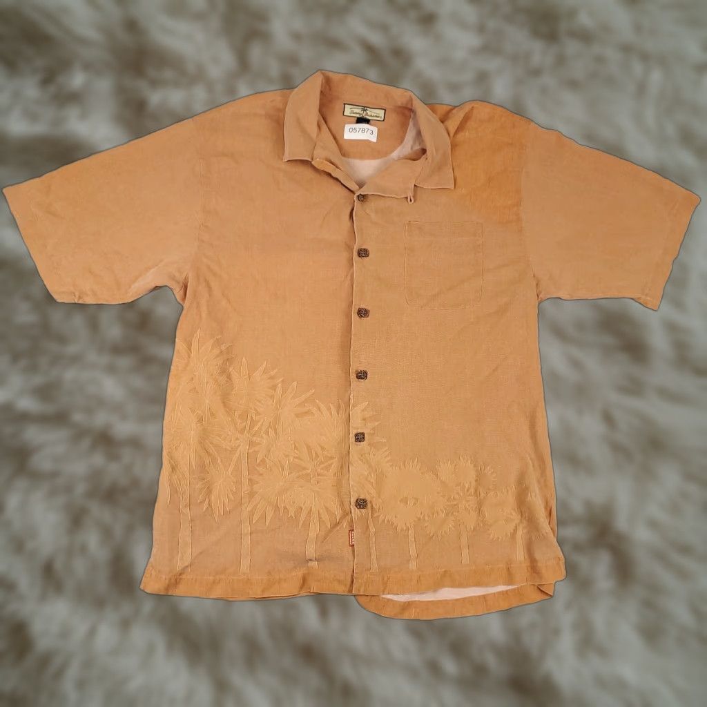 Tommy Bahama Tommy Bahama Button-Up Shirt Mens Large Orange Tropical Hawaiian Short Sleeve Silk Size US L / EU 52-54 / 3 - 1 Thumbnail
