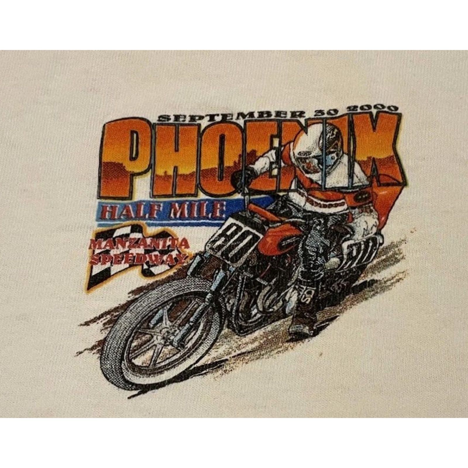 Harley Davidson VINTAGE Motocross Shirt M White Harley Davidson Distressed Boxy Phoenix Arizona Manzanita Speedway 90s Y2K Biker Grunge USA Rockabilly Size US M / EU 48-50 / 2 - 4 Thumbnail
