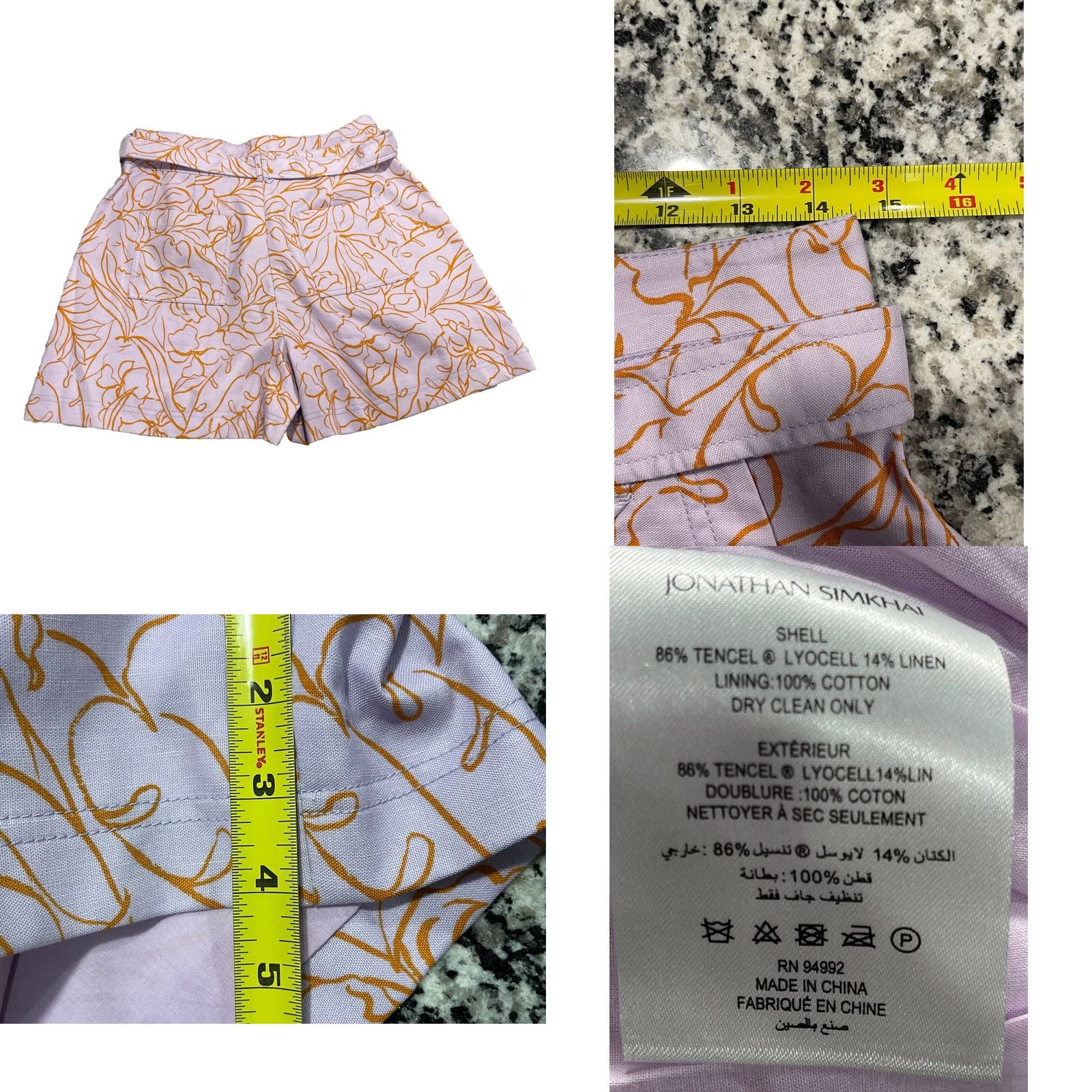 Jonathan Simkhai Jonathan Simkhai Tropical Floral Wide-Leg Shorts Size 6 Belted Lupine Multicolor Casual Shorts Summer Women Size 28" / US 6 / IT 42 - 8 Thumbnail