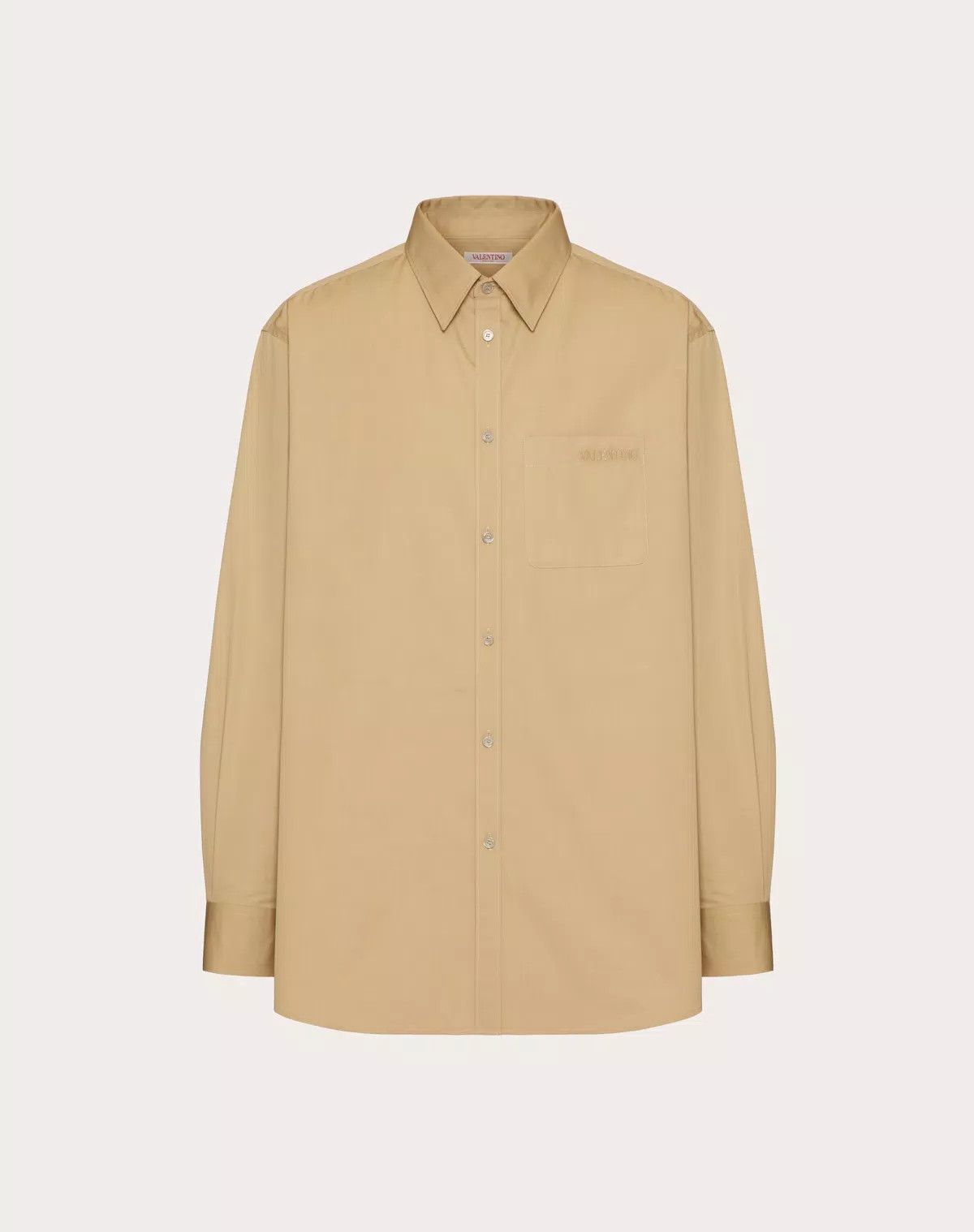 oc11z0725 Long Sleeve Cotton Shirt in Beige