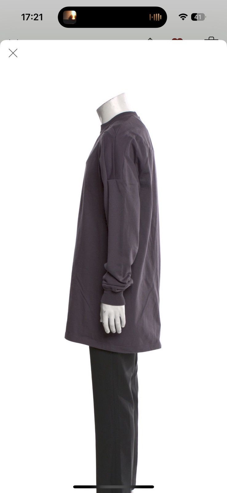 Rick Owens Rick Owens lavender purple long sleeve FW21 (size M/46) Size US M / EU 48-50 / 2 - 2 Thumbnail