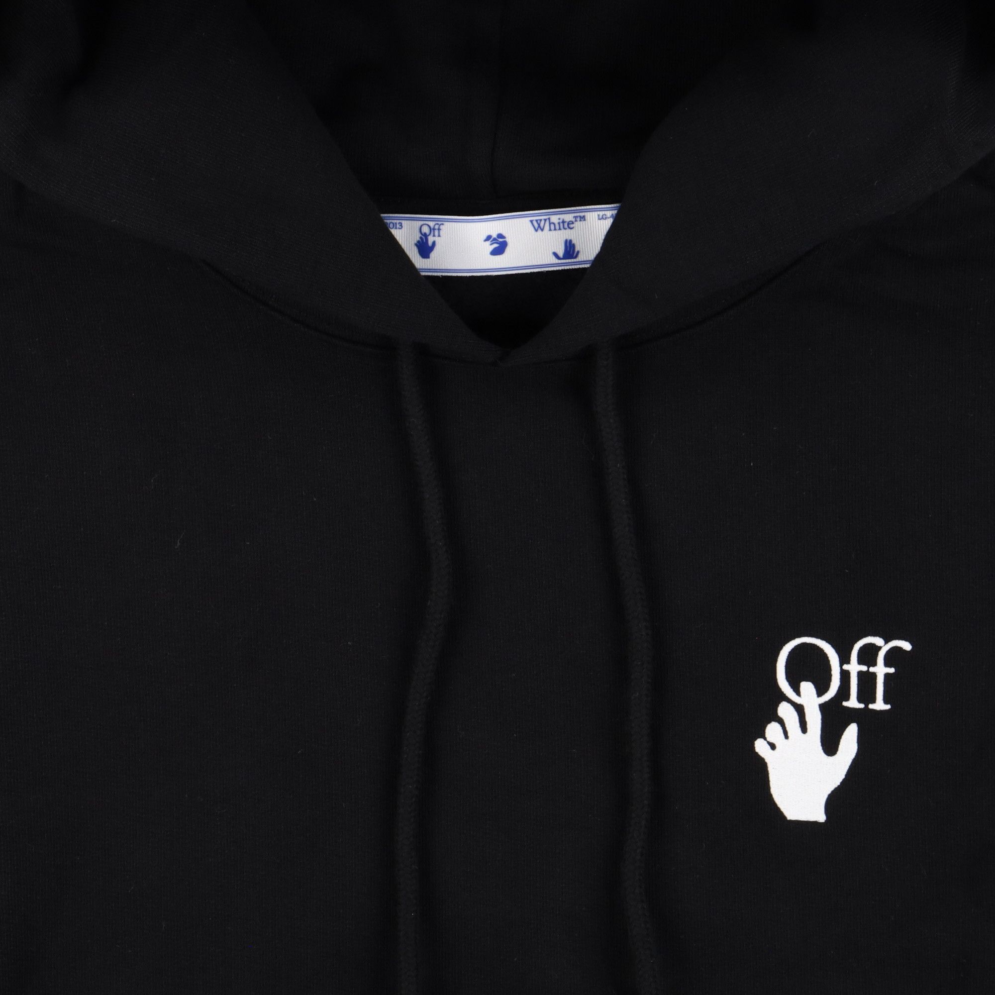 Off-White Black Cut Here Hand Logo Oversized Skate Hoodie Size US L / EU 52-54 / 3 - 5 Thumbnail