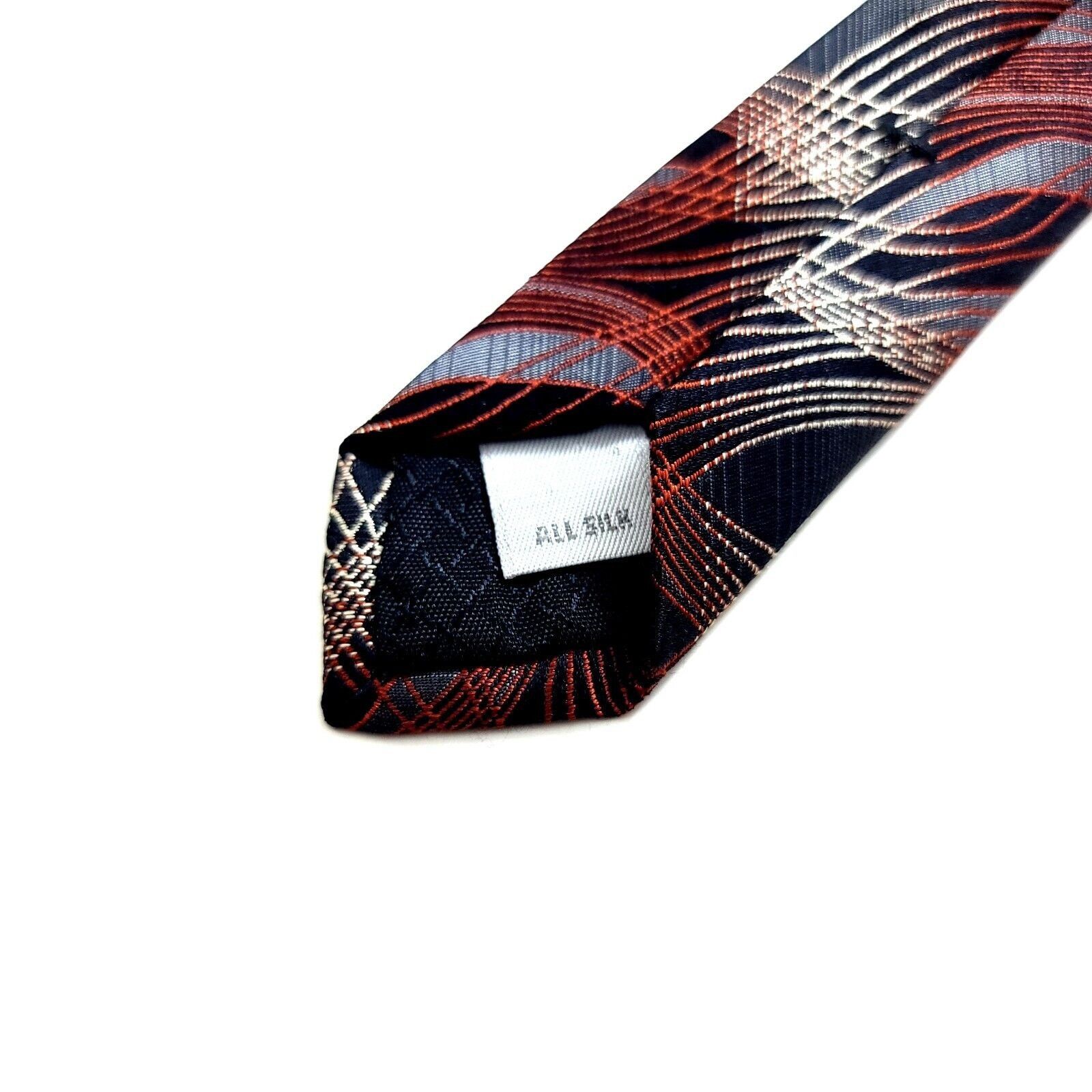 Pierre Cardin Pierre Cardin Abstract Brown Black Woven Wide Silk Tie Size ONE SIZE - 4 Thumbnail