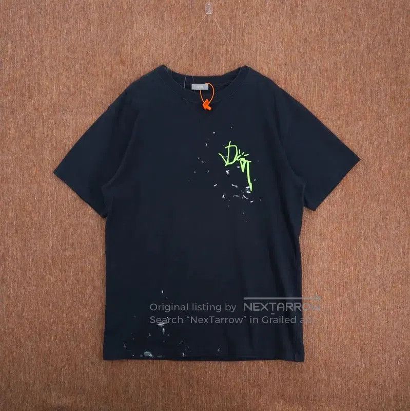Dior Dior Black Logo Printed Short Sleeve T-Shirt . Size US L / EU 52-54 / 3 - 1 Thumbnail