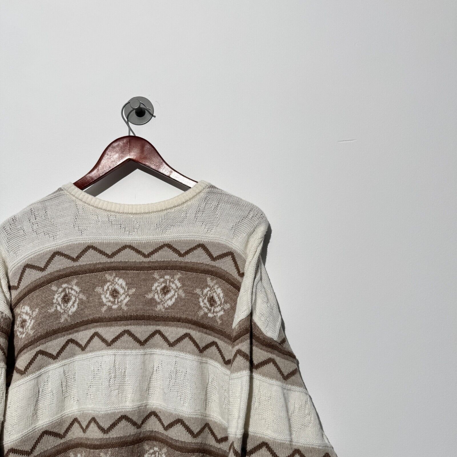 Vintage Vintage Unisex Beige Brown Wool Sweater Size L Regular Fit Size US L / EU 52-54 / 3 - 6 Thumbnail