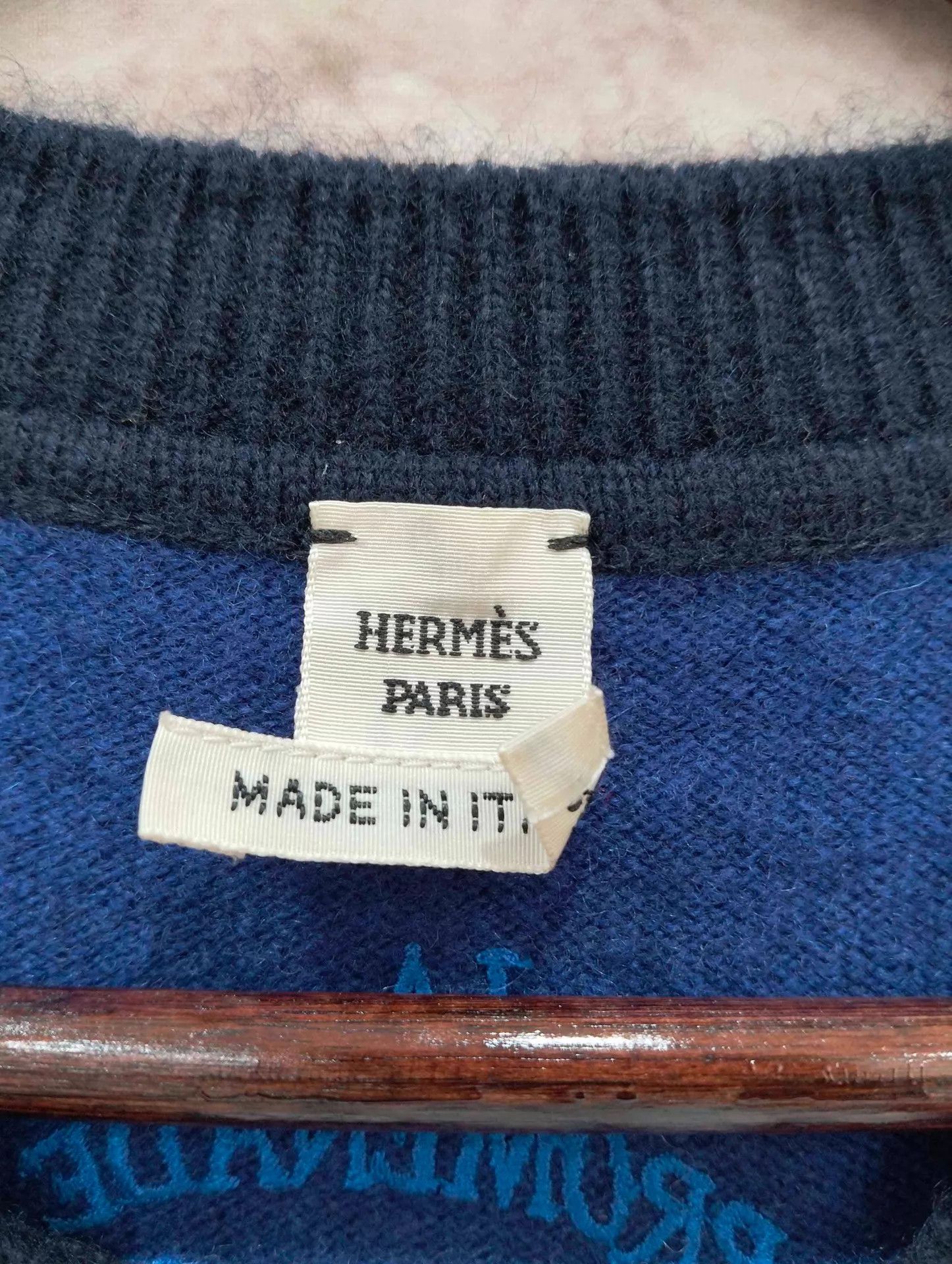 Hermes Hermes Graffiti Blue Knit Sweater 36 Size XS / US 0-2 / IT 36-38 - 3 Thumbnail