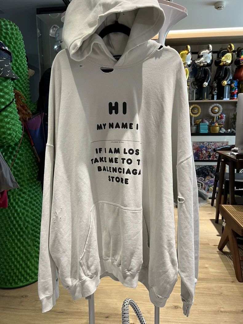 Balenciaga Balenciaga Grey Hi Destroyed Hoodie New with Tag S In Stoc Size US S / EU 44-46 / 1 - 1 Thumbnail