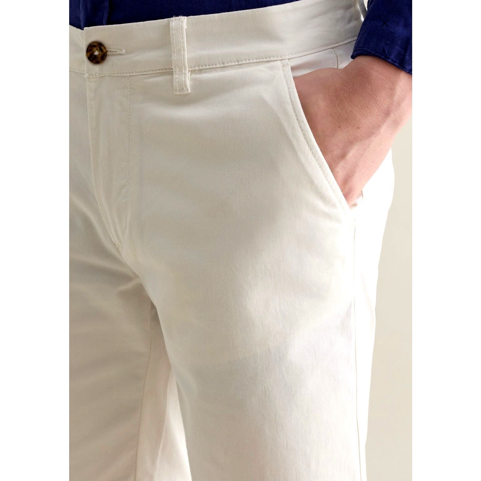 PIOMBO Piombo Stretch Cotton Chino Shorts White L Size US 32 / EU 48 - 4 Thumbnail