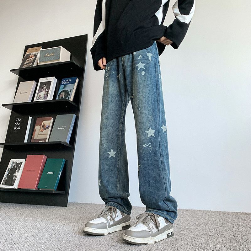 Japanese Brand Retro loose wide leg printed jeans Size US 32 / EU 48 - 6 Thumbnail