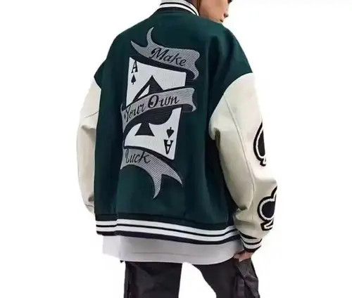 Make Your Own Luck Green Varsity Jacket