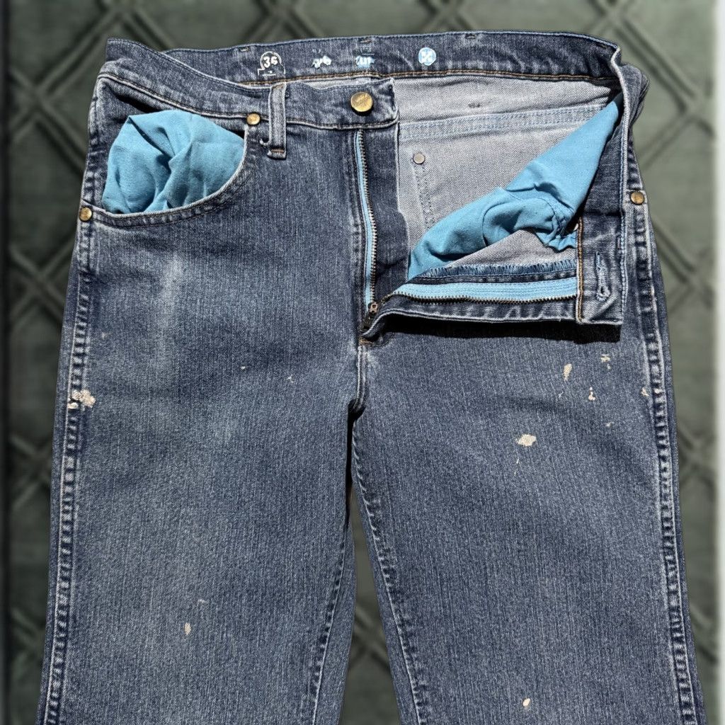 Wrangler Wrangler Cowboy Cut Jeans Men Blue Denim Paint Splatter Slim Fit Zip Fly - 30X34 Size US 30 / EU 46 - 1 Thumbnail